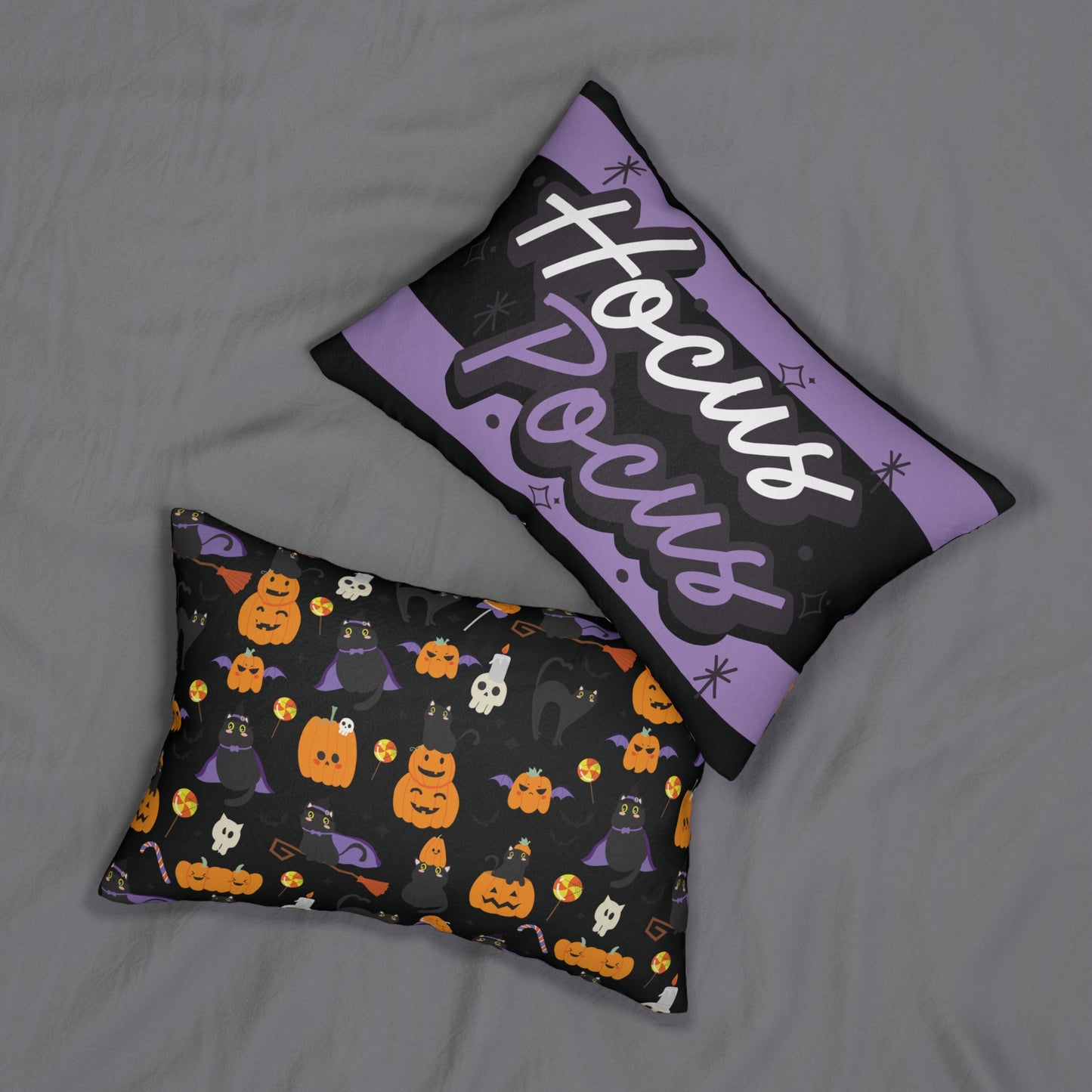 Halloween Lumbar Pillow | Hocus Pocus Decor, Spooky Home Accents, Fall Cushion, Autumn Vibes, Trick or Treat Gift