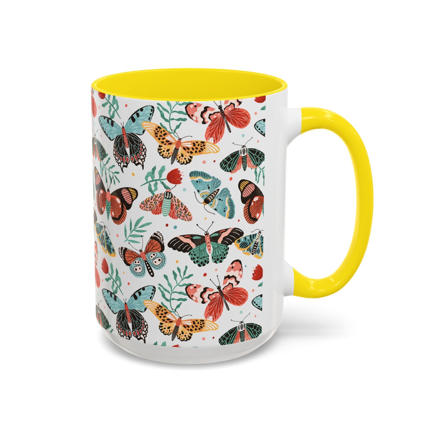 Mug Butterfly Breeze Turquoise and Rich Red