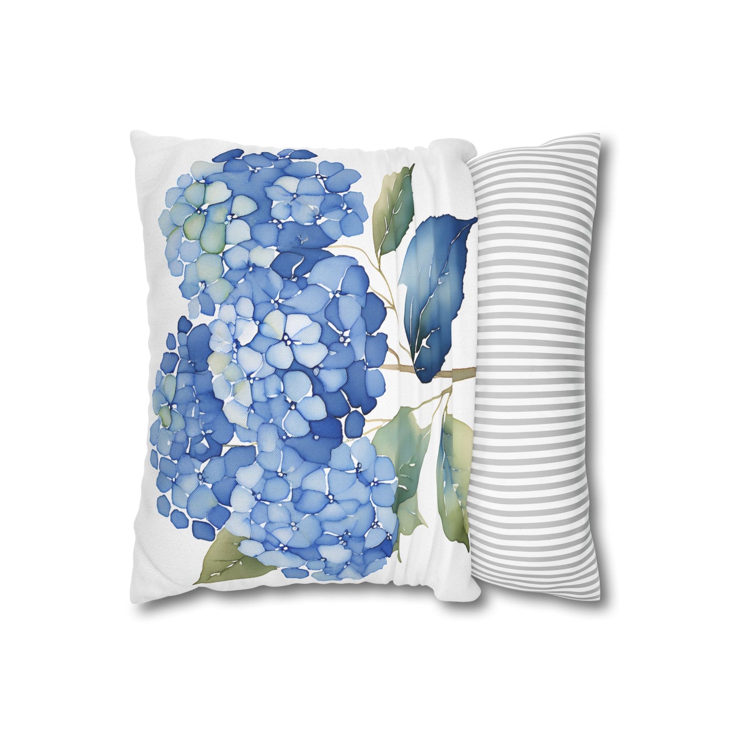 Blue Floral Hydrangea Square Pillowcase - Cozy Home Decor
