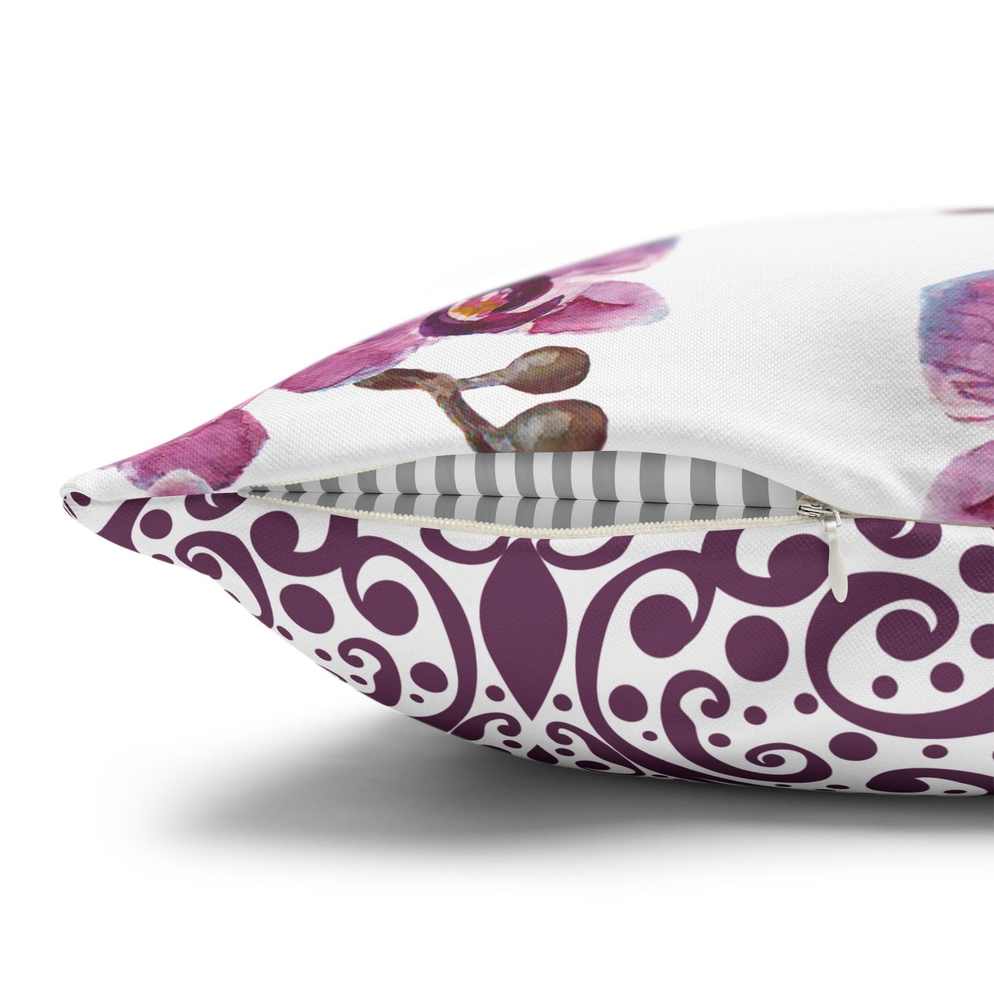 Floral Poly Canvas Pillowcase, Home Decor, Throw Pillow, Wedding Gift, Bedroom Accents, Floral Design Pillow