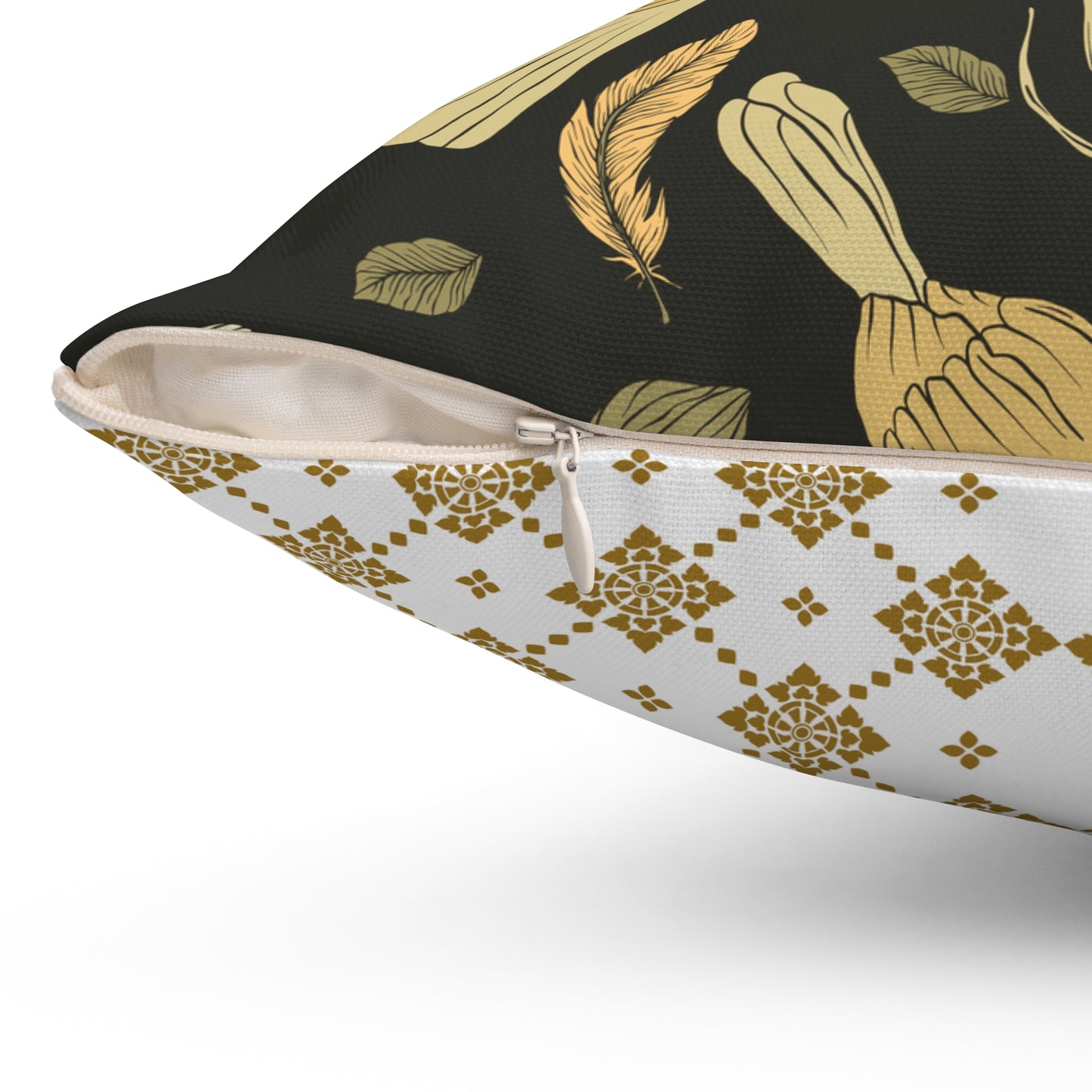 Throw Pillow Songbirds Eating Berries Chic Decorative Throw Pillow, Floral and Geometric Patterns, Cozy Home Accent, Stylish Cushion for Living Room, Unique Gift Idea