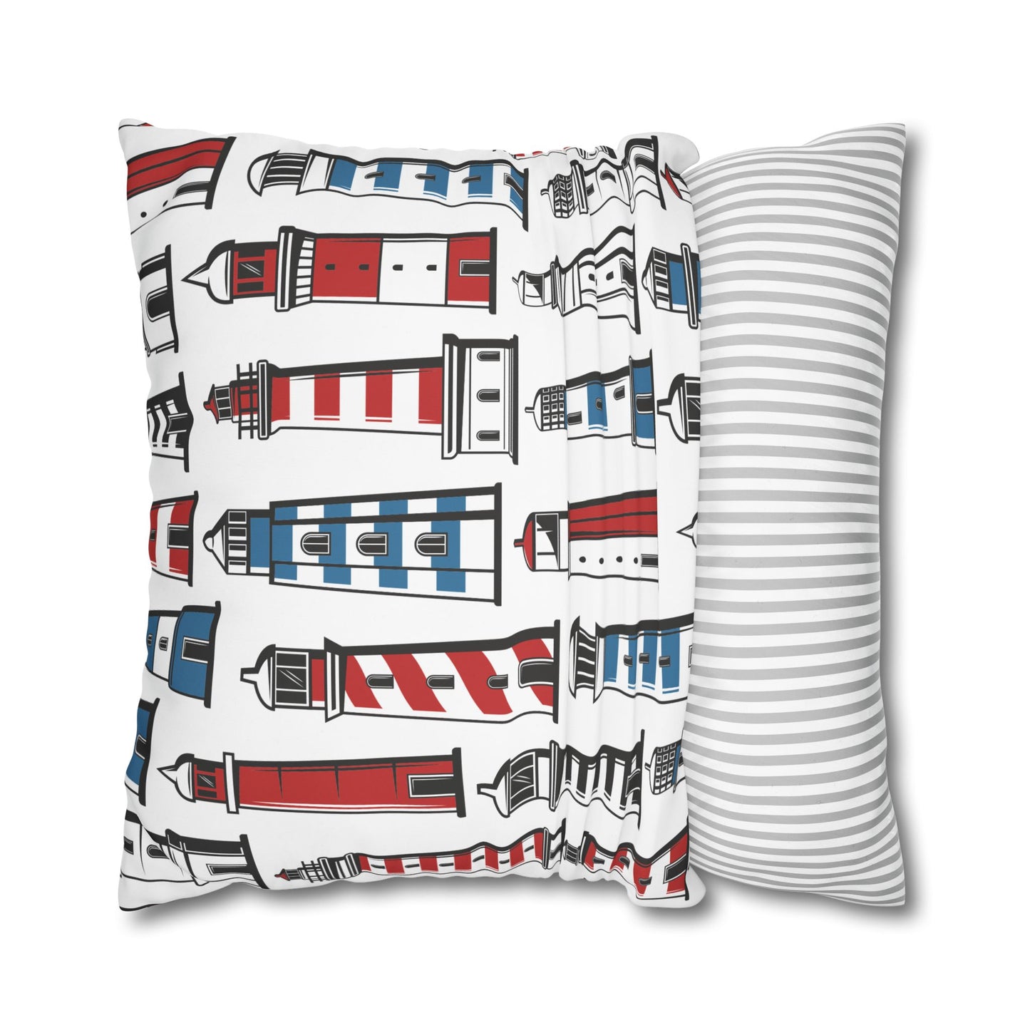 Nautical Lighthouse Pillowcase, Coastal Decor, Beach House Gift, Modern Home Accent, Summer Vibes, Vacation Theme
