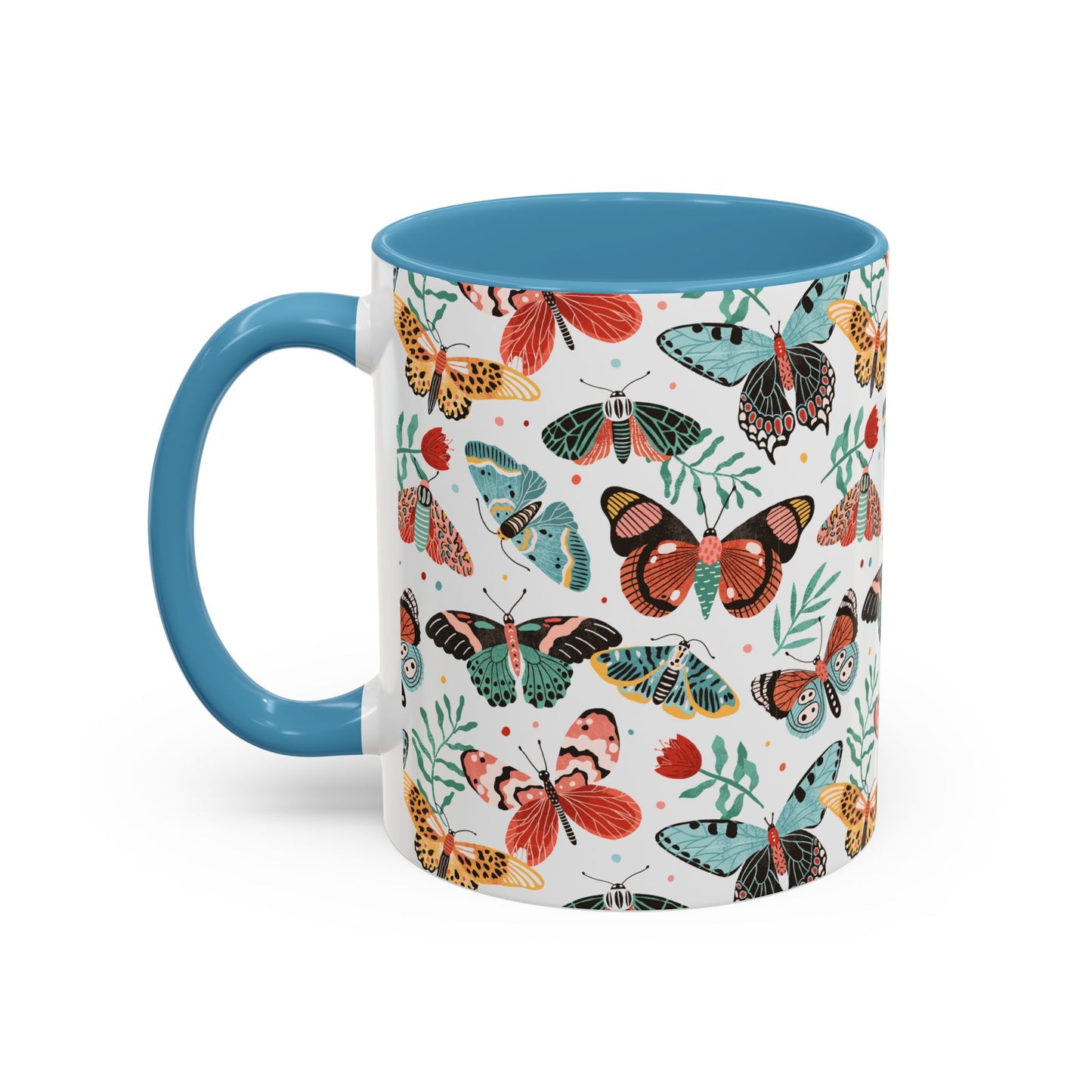 Mug Butterfly Breeze Turquoise and Rich Red