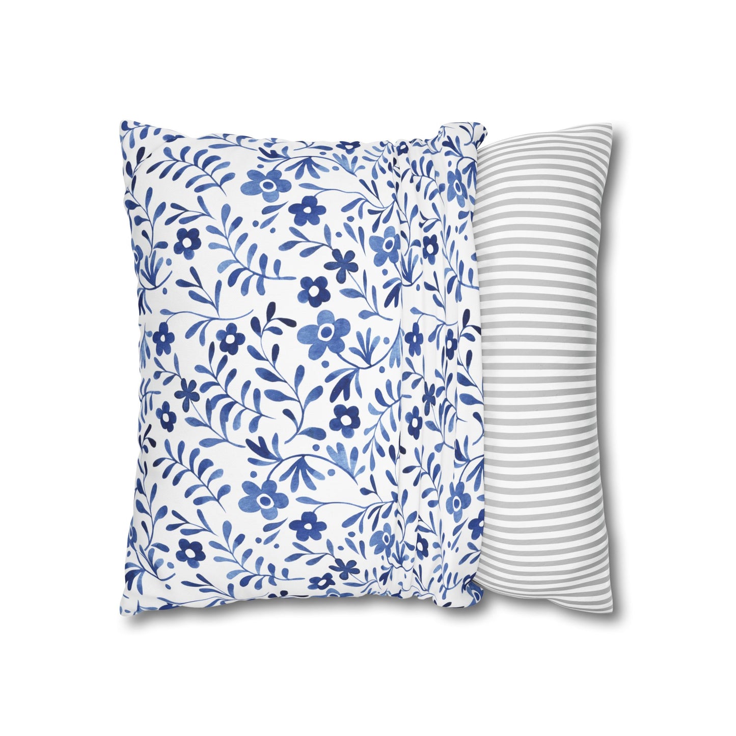 Floral Design Pillowcase - Cozy Home Decor, Decorative Cushion Cover, Blue & White Cushion, Gift for Homeowners, Floral Pillow