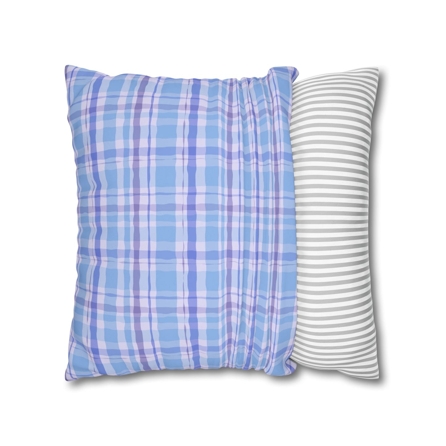 Cozy Blue Plaid Pillowcase, Soft Throw Pillow Cover, Decorative Cushion, Home Decor, Gifts for Her, Farmhouse Style