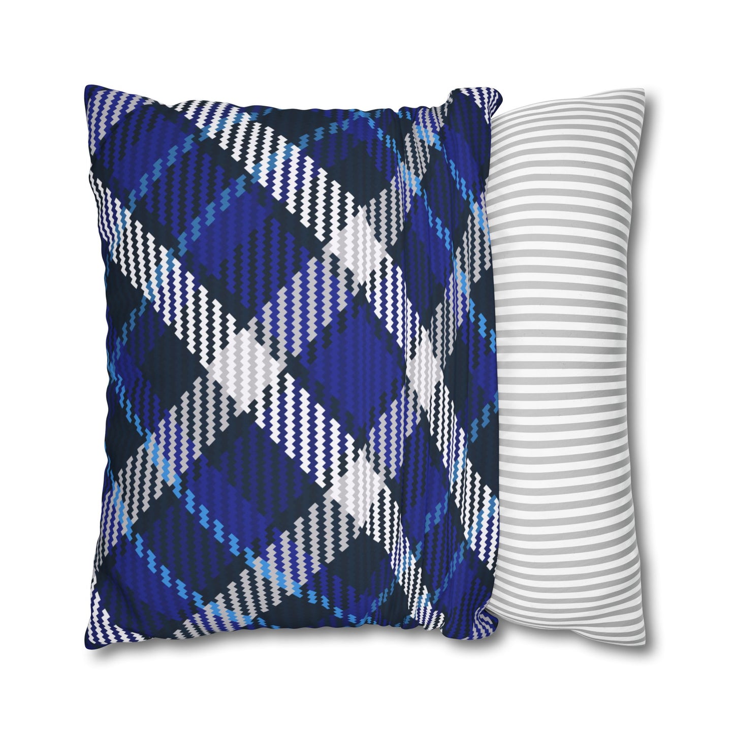 Blue Plaid Throw Pillowcase, Cozy Home Decor, Stylish Cushion for Living Room, Gift for Housewarming, Modern Accent Pillow