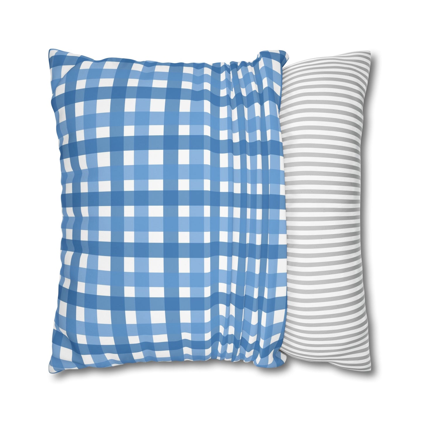 Charming Blue Gingham Pillowcase - Cozy Home Decor, Rustic Cabin Accent, Seasonal Gift, Living Room Accessory, Farmhouse Decor