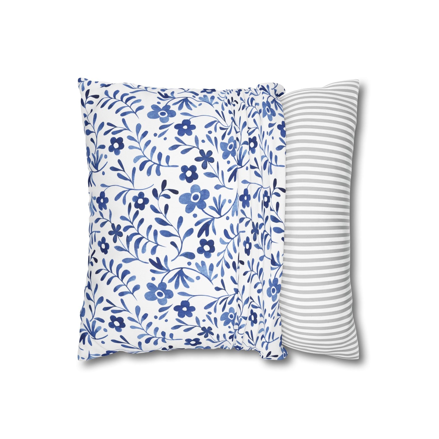Floral Design Pillowcase - Cozy Home Decor, Decorative Cushion Cover, Blue & White Cushion, Gift for Homeowners, Floral Pillow