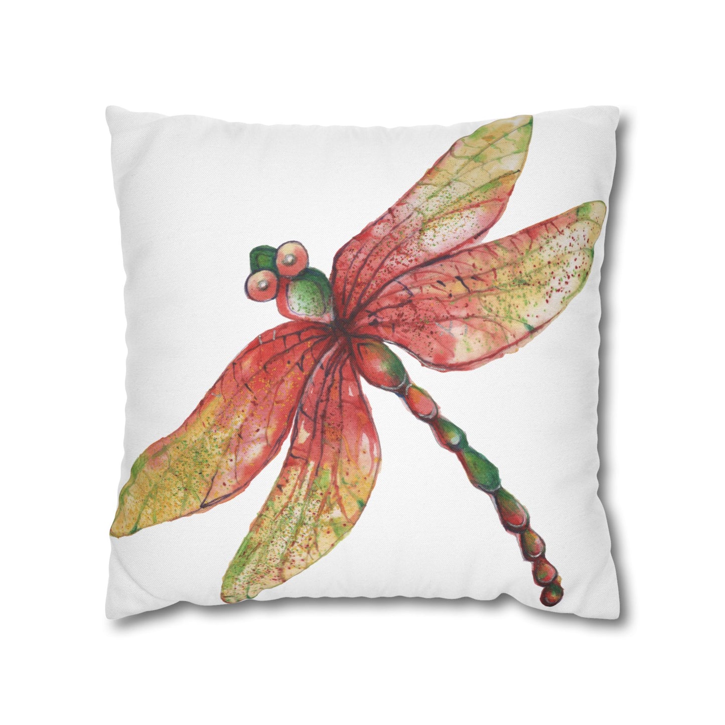 Earthy Vibrant Dragonfly Pillowcase | Nature-Inspired Home Decor, Gardening Gift, Spring Accent, Bohemian Pillow Cover, Eco-Friendly Textile