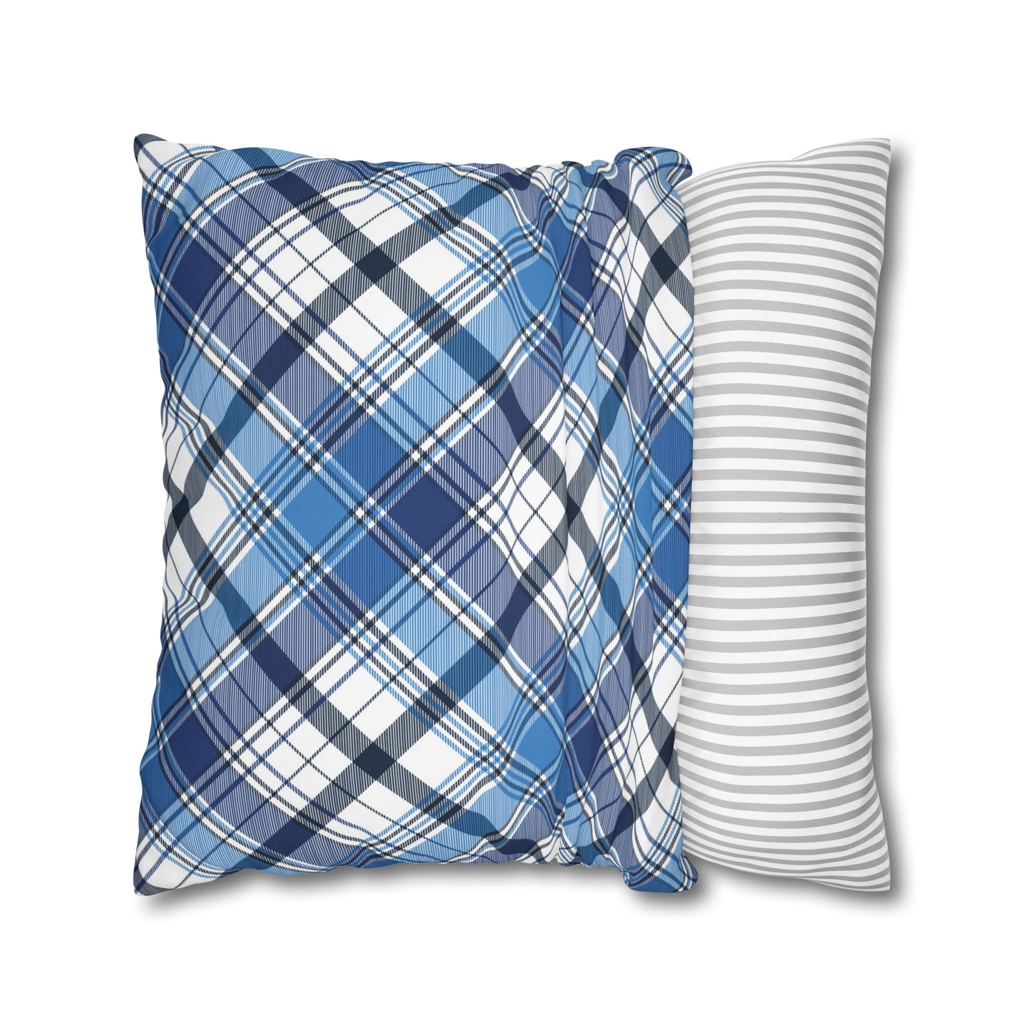 Plaid Decorative Pillowcase Cover, Cozy Home Accent, Throw Pillow, Bedroom Decor, Gifts for Him, Holidays, Blue Check Pattern