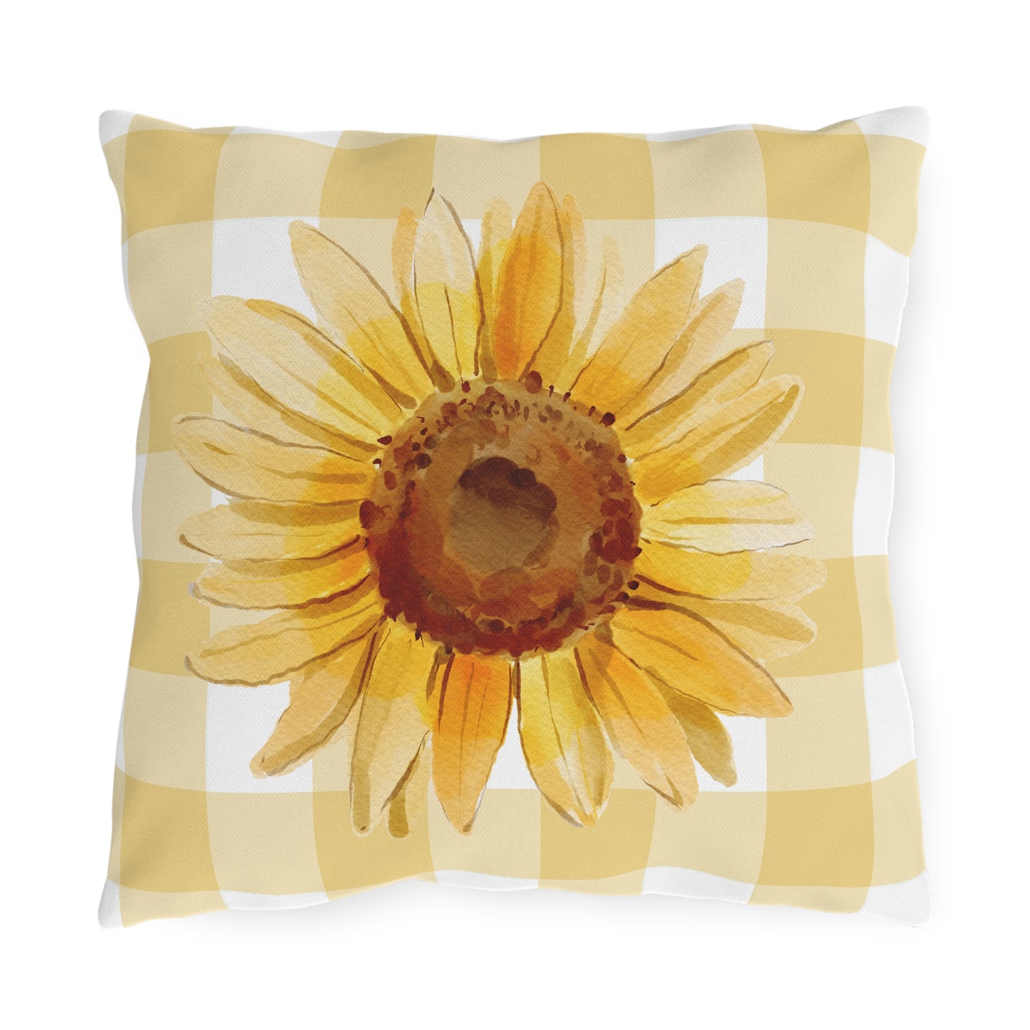 Sunflower Checkered Outdoor Pillows - Bright & Cheerful Home Decor