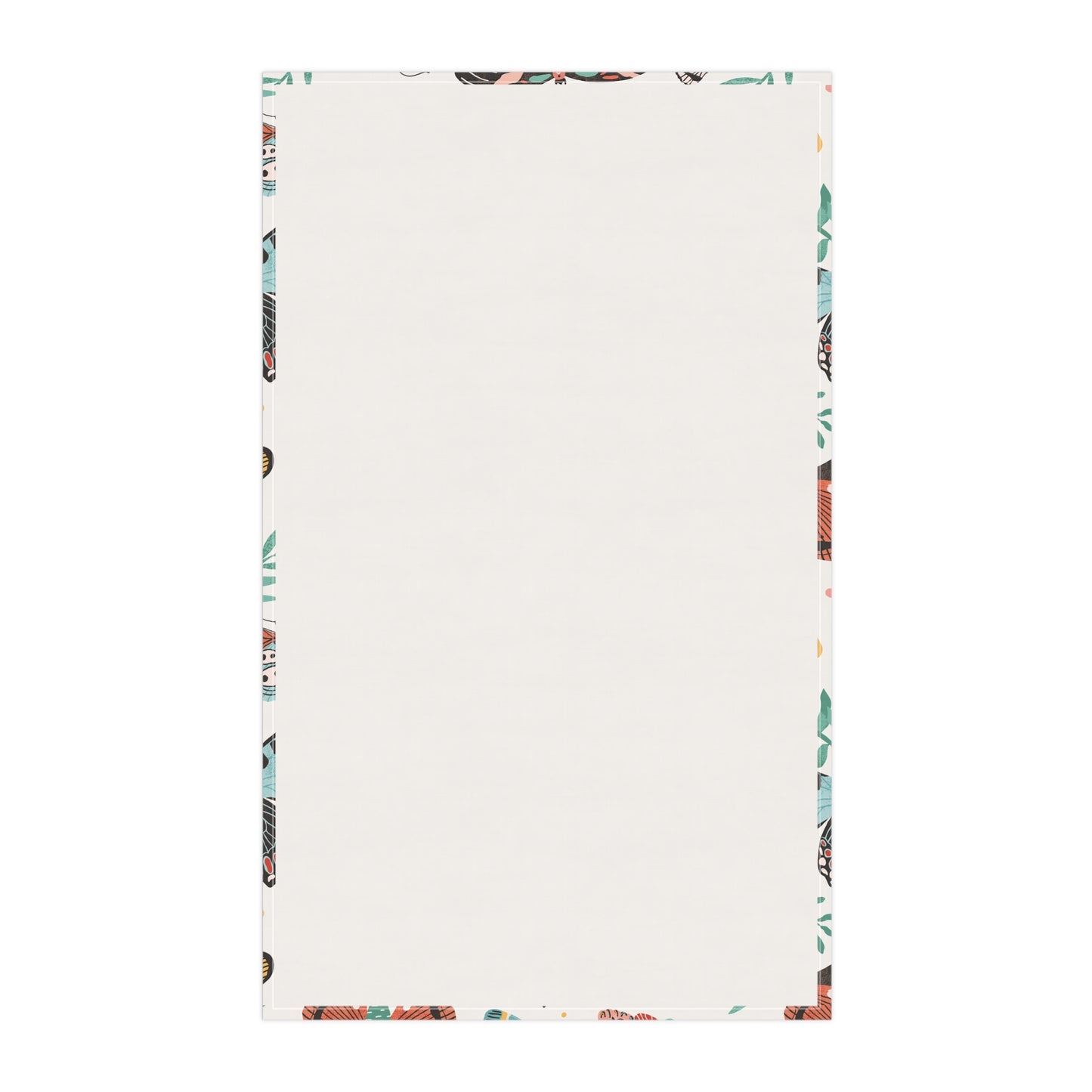Butterfly Breeze Cotton Tea Towel – Soothing Turquoise & Muted Red