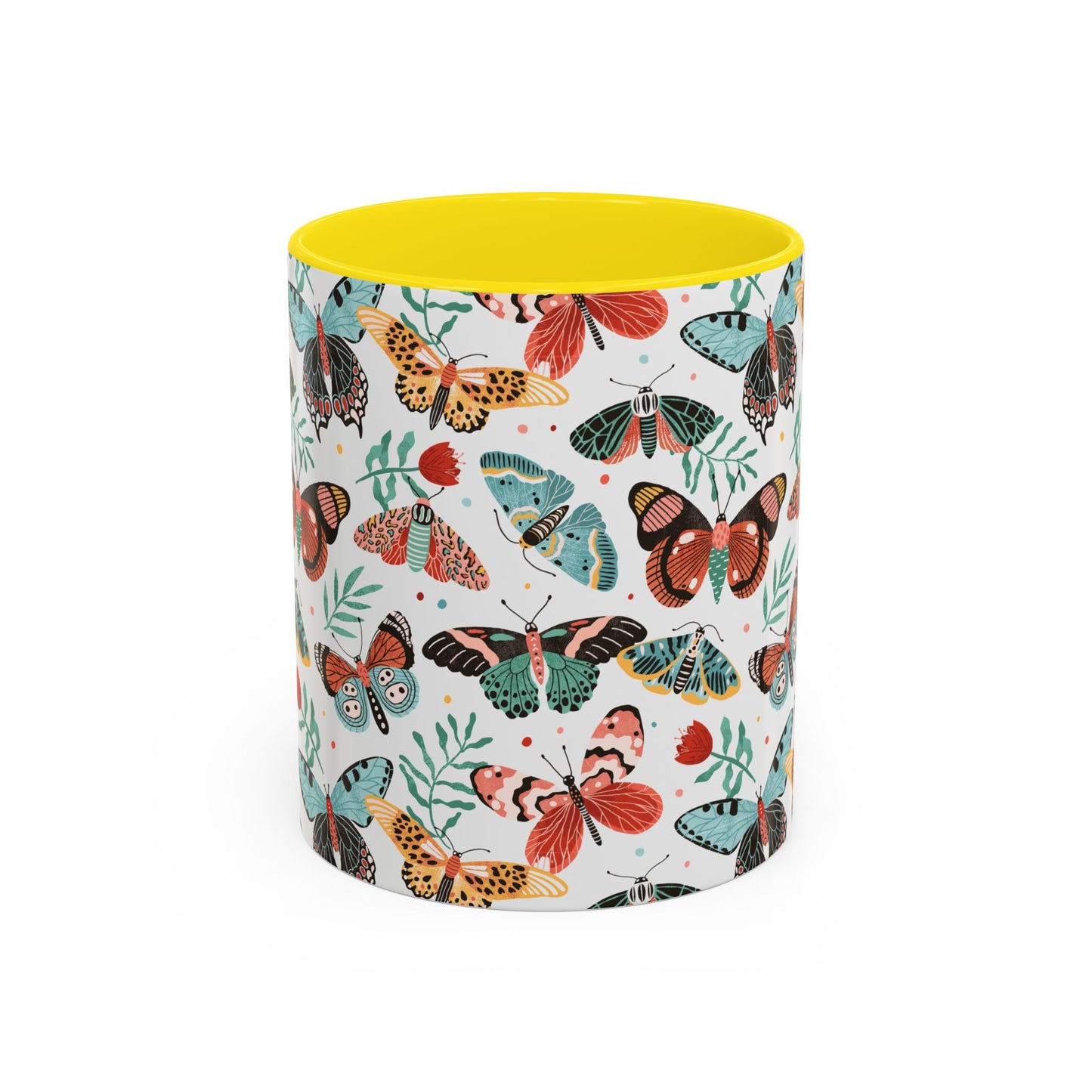 Mug Butterfly Breeze Turquoise and Rich Red
