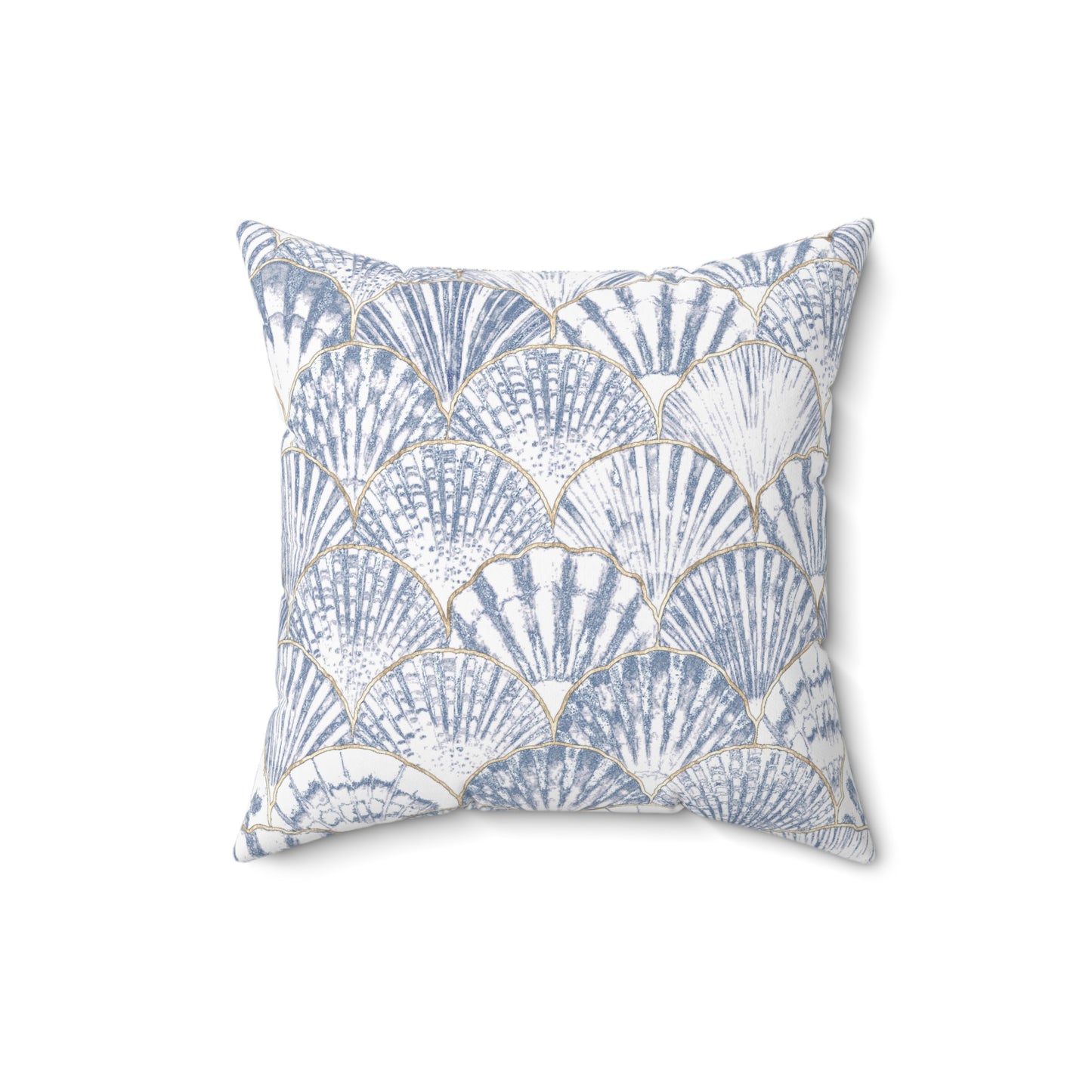 Ocean-Inspired Square Pillow, Coastal Decor, Nautical Living Room Cushion, Shell Pattern Pillow, Beach House Accent