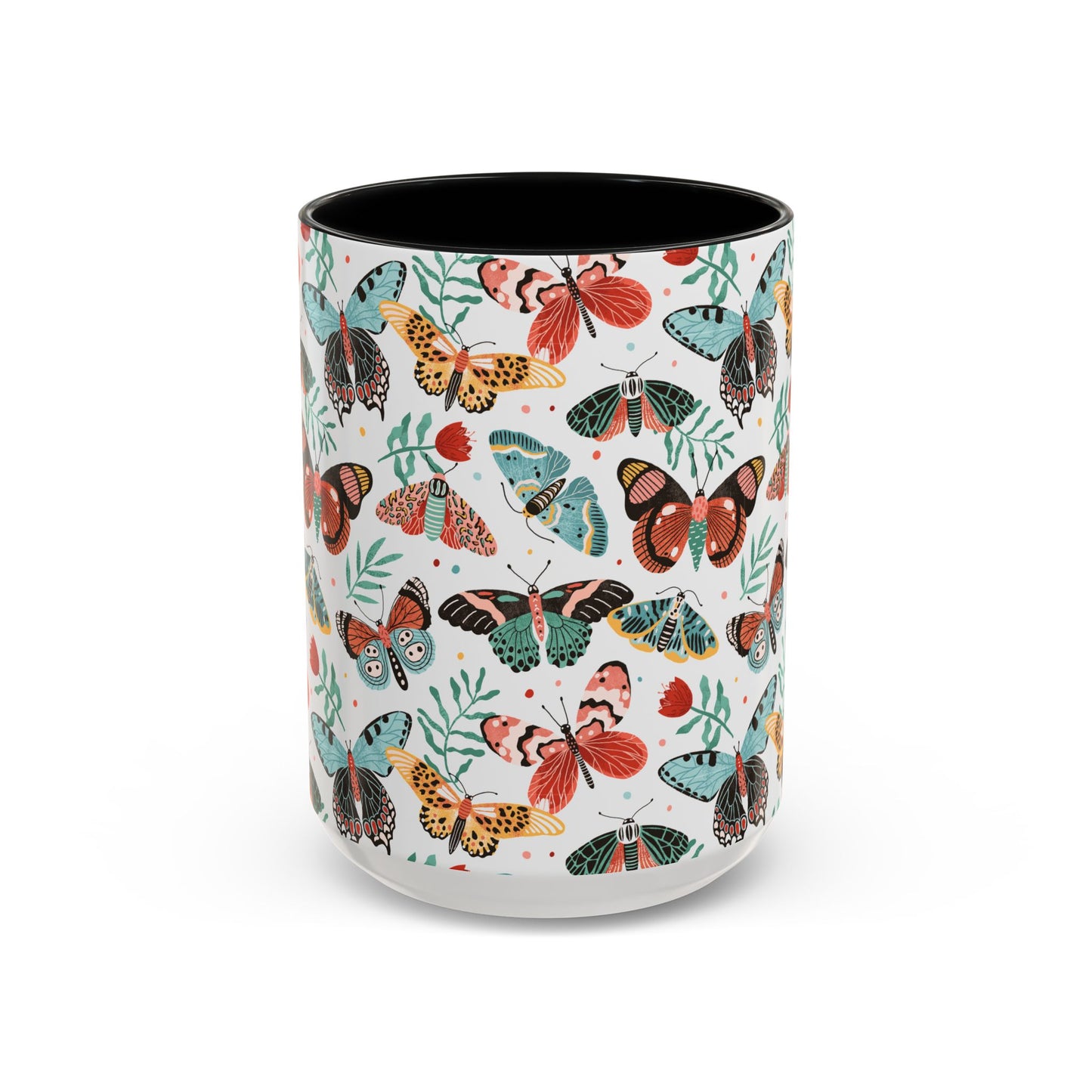 Mug Butterfly Breeze Turquoise and Rich Red