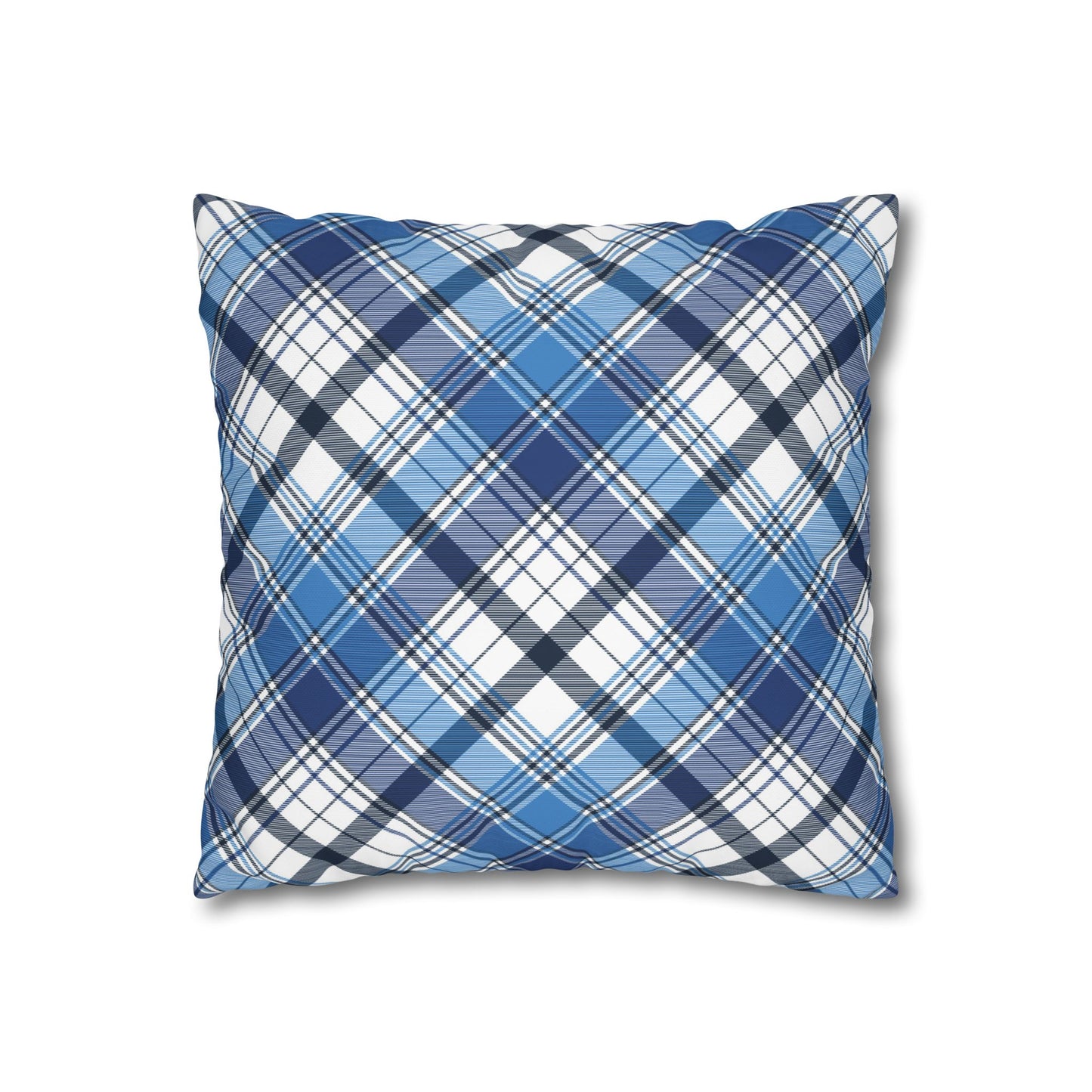 Plaid Decorative Pillowcase Cover, Cozy Home Accent, Throw Pillow, Bedroom Decor, Gifts for Him, Holidays, Blue Check Pattern