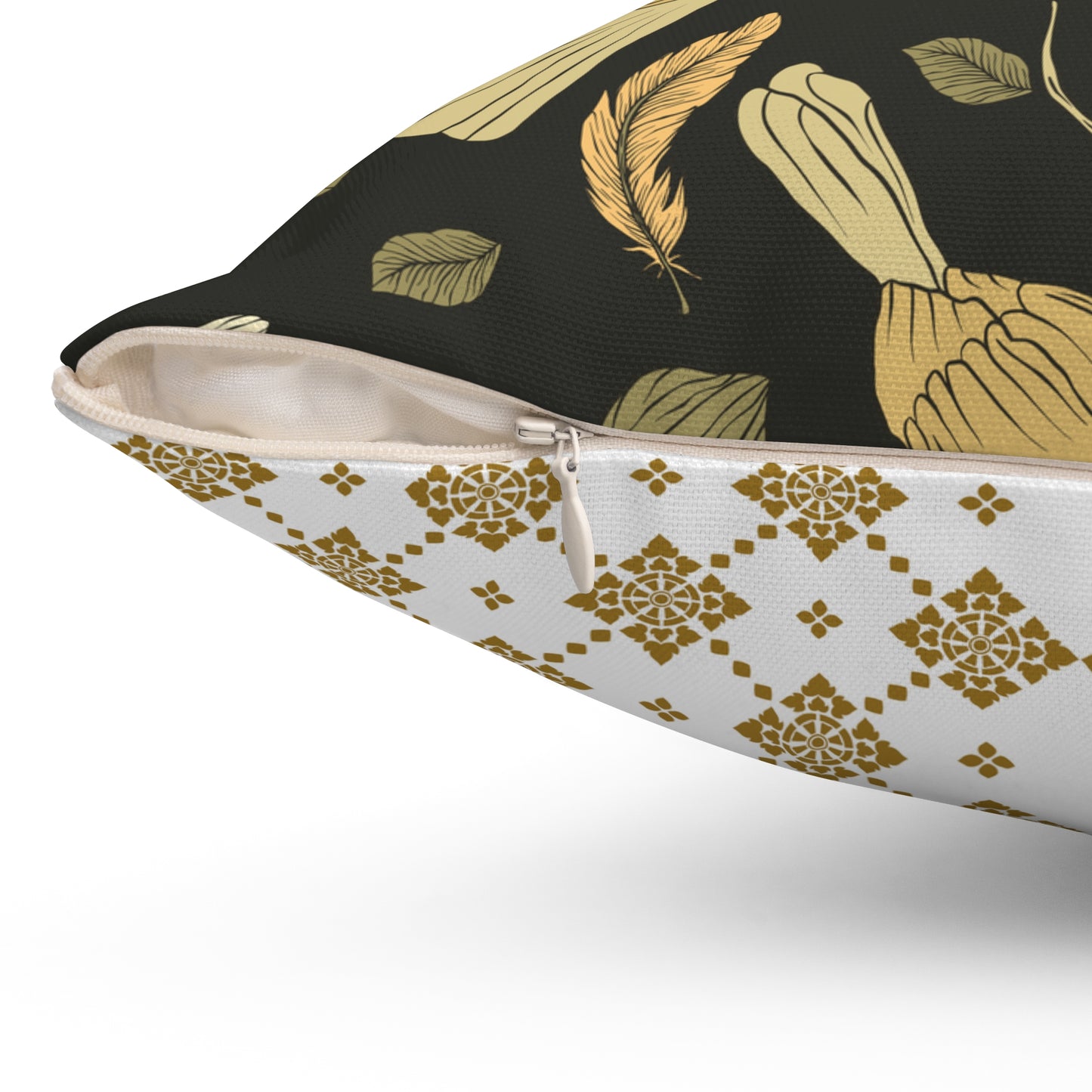 Throw Pillow Songbirds Eating Berries Chic Decorative Throw Pillow, Floral and Geometric Patterns, Cozy Home Accent, Stylish Cushion for Living Room, Unique Gift Idea