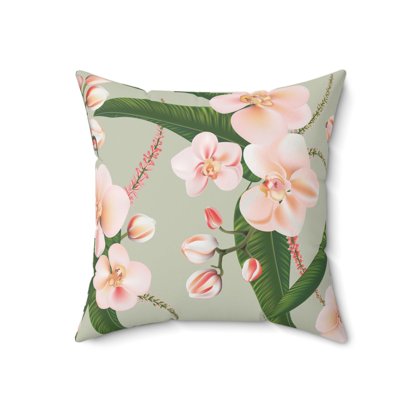 Square Throw Accent Pillow Classic Blushing Orchids & Paisley Design