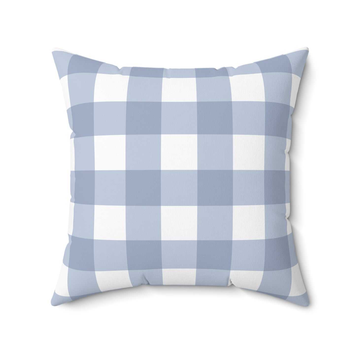 Blue Checkered Spun Polyester Square Pillow – Cozy Home Decor Accent