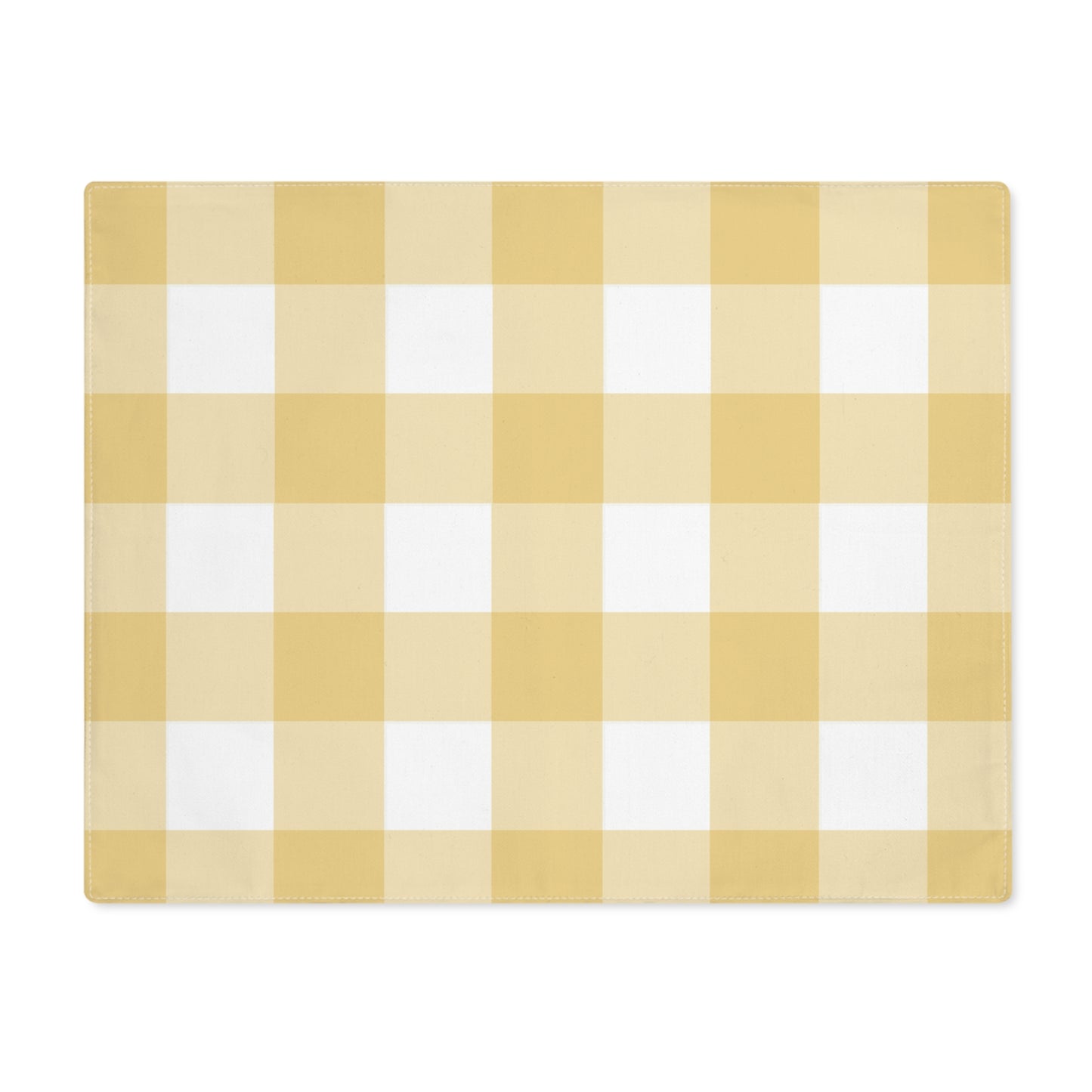 Sunny Checkered Placemat, Yellow Table Decor, Summer Dining Mat, Picnic Accessory, Kitchen Table Setting