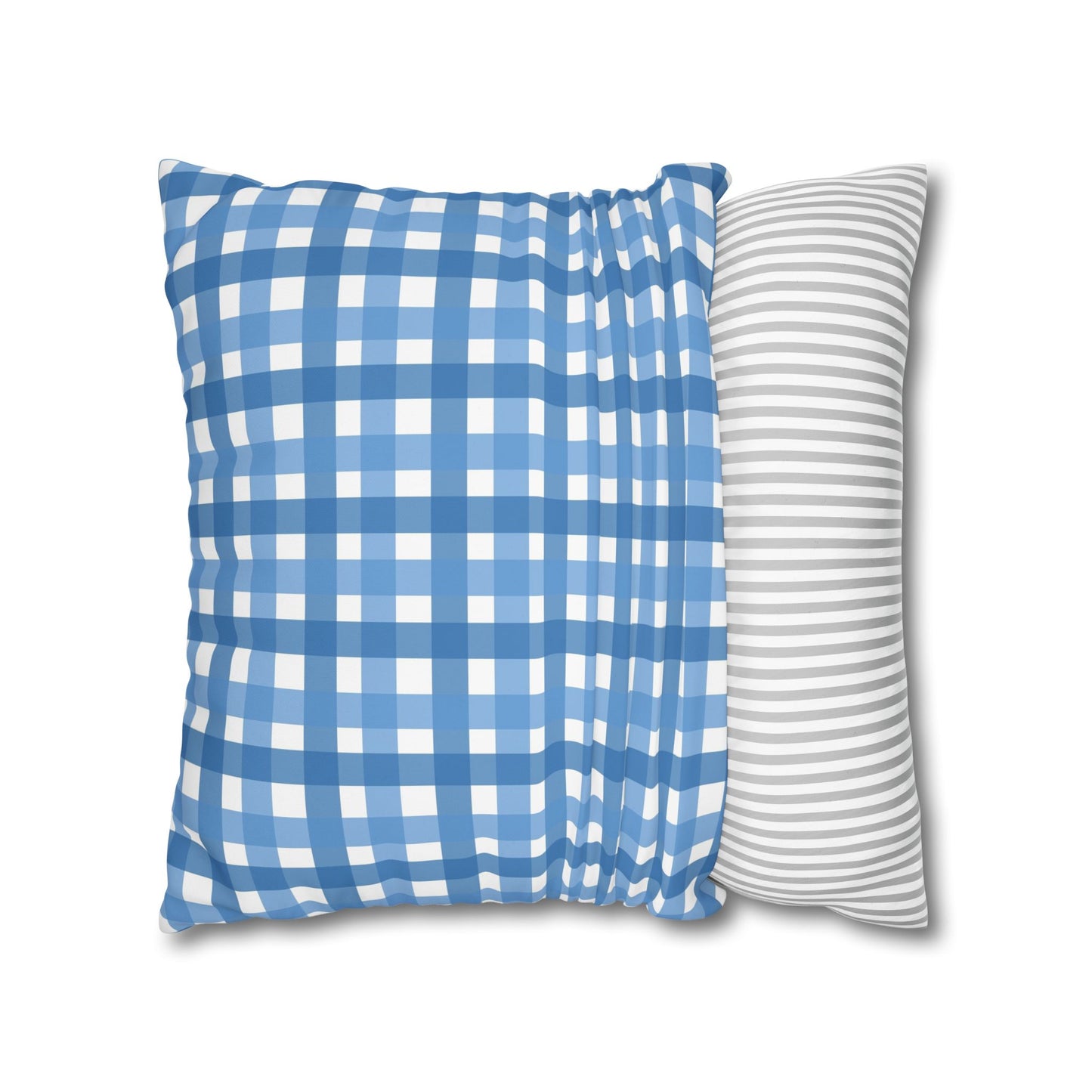 Charming Blue Gingham Pillowcase - Cozy Home Decor, Rustic Cabin Accent, Seasonal Gift, Living Room Accessory, Farmhouse Decor