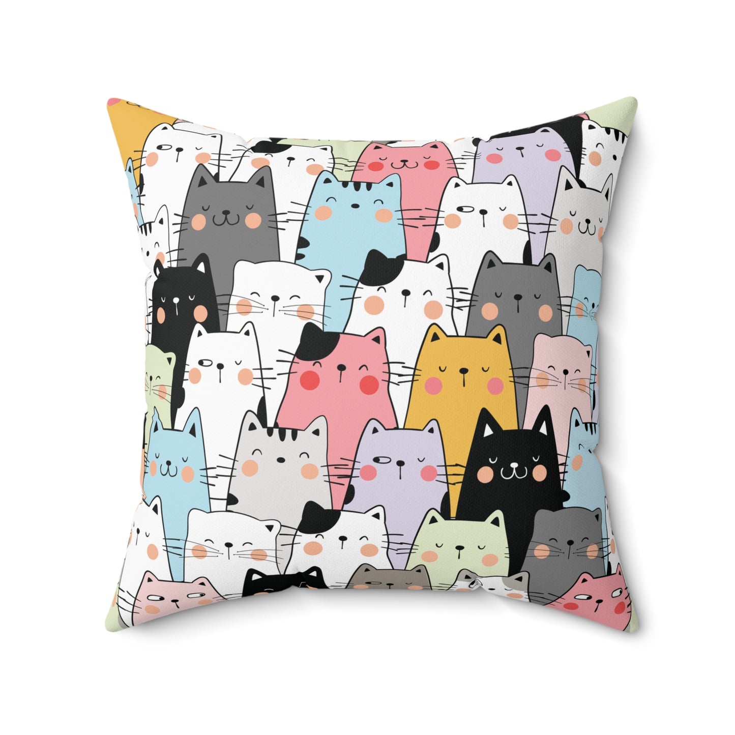 Watching You Cozy Cat-Themed Square Pillow, Cute Cat Decor, Home Accent, Pet Lover Gift, Cat Lover Gift, Colorful Throw Pillow
