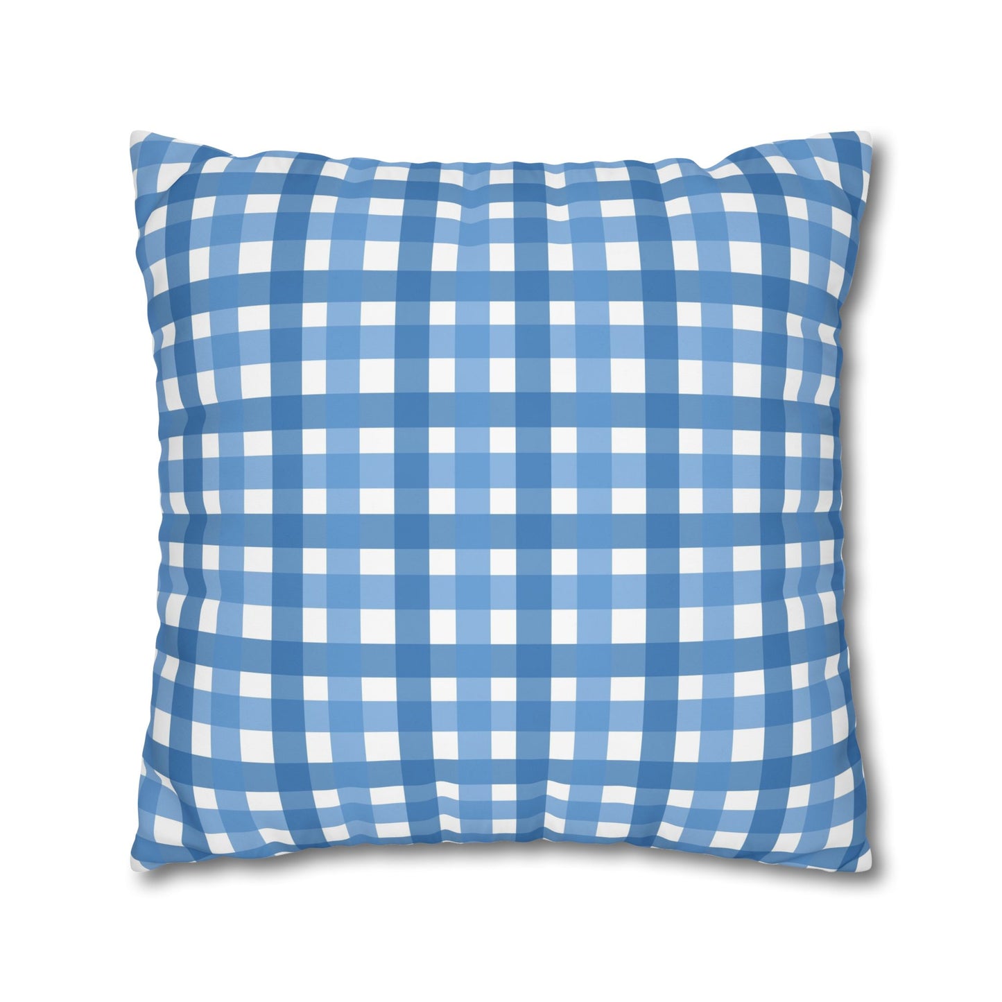 Charming Blue Gingham Pillowcase - Cozy Home Decor, Rustic Cabin Accent, Seasonal Gift, Living Room Accessory, Farmhouse Decor