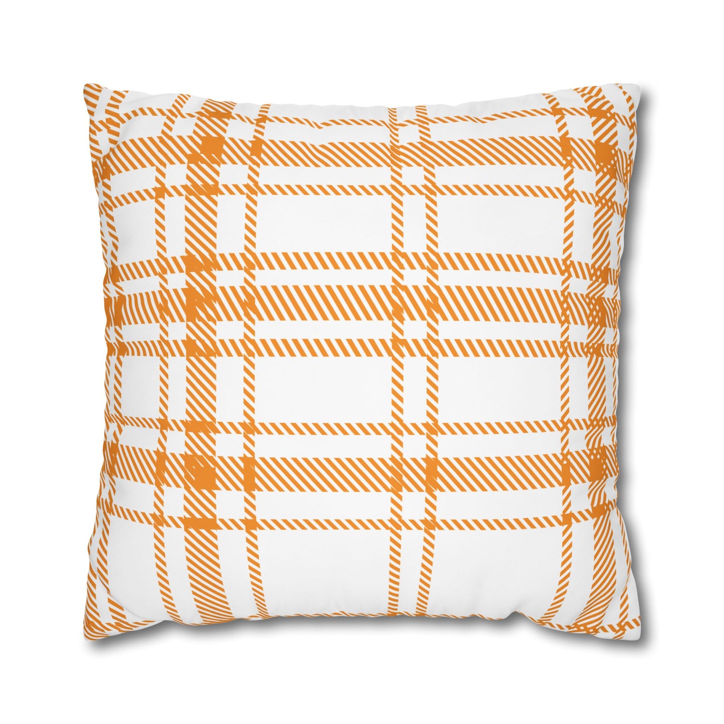 Cozy Plaid Pillowcase | Soft Square Canvas Cushion for Home Decor, Farmhouse Style, Living Room, Seasonal Gift, Wedding Decor