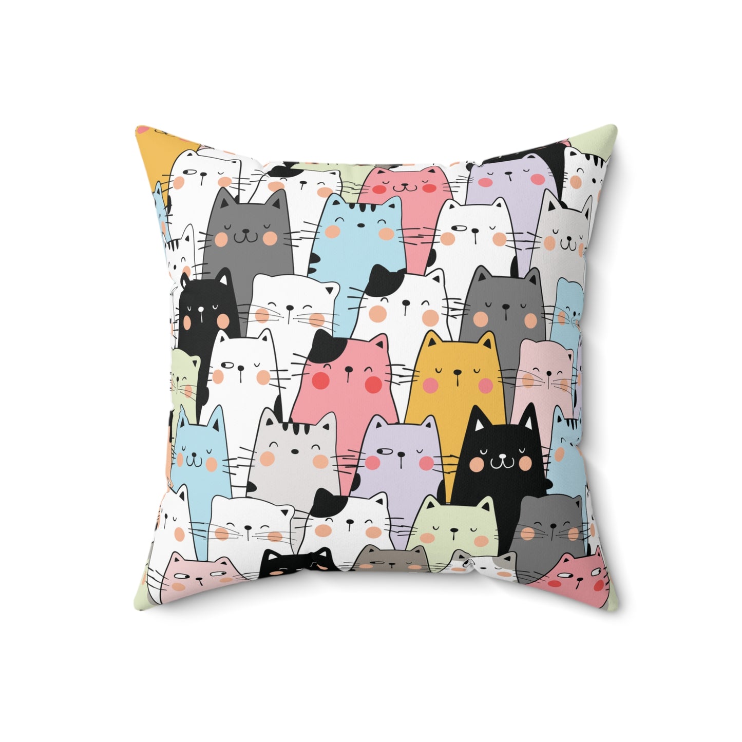 Watching You Cozy Cat-Themed Square Pillow, Cute Cat Decor, Home Accent, Pet Lover Gift, Cat Lover Gift, Colorful Throw Pillow