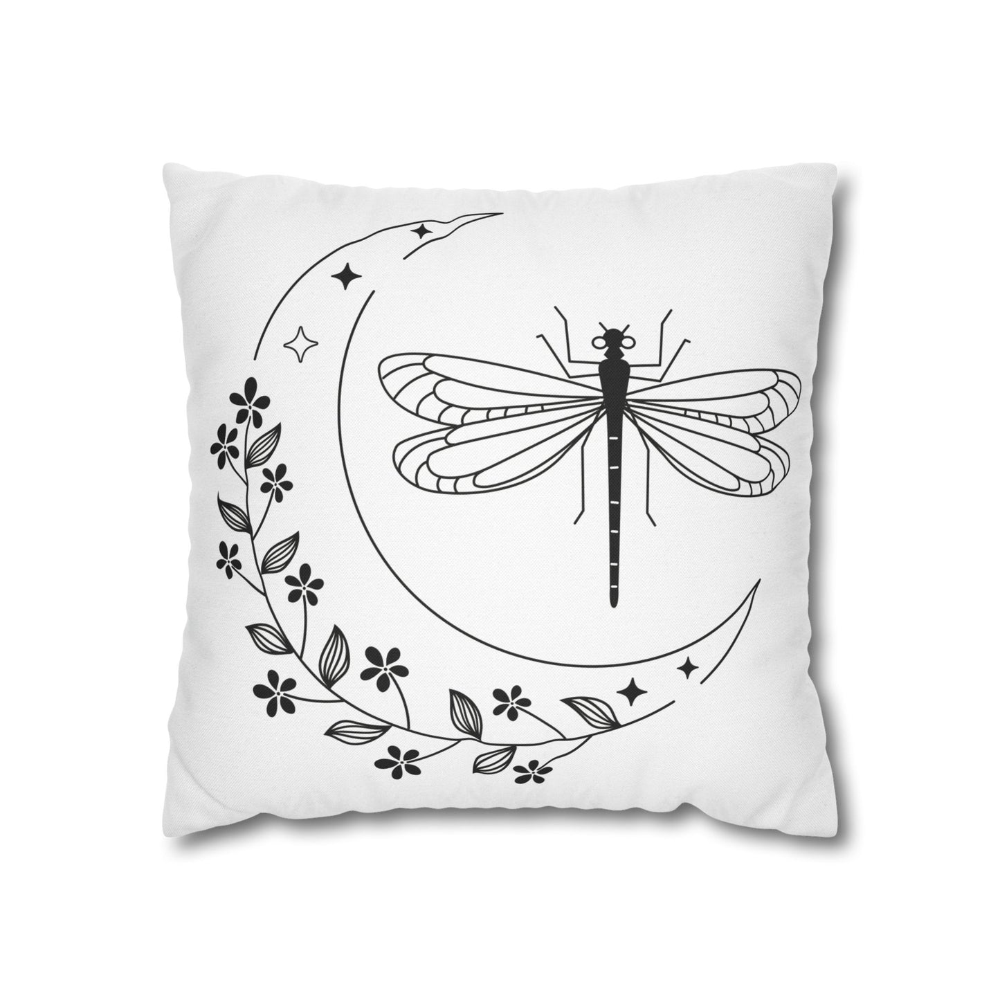 Moonlit Dragonfly Pillowcase - Boho Home Decor, Throw Pillow Cover, Gift for Nature Lovers, Cozy Bedroom Accent, Unique Home Accessories