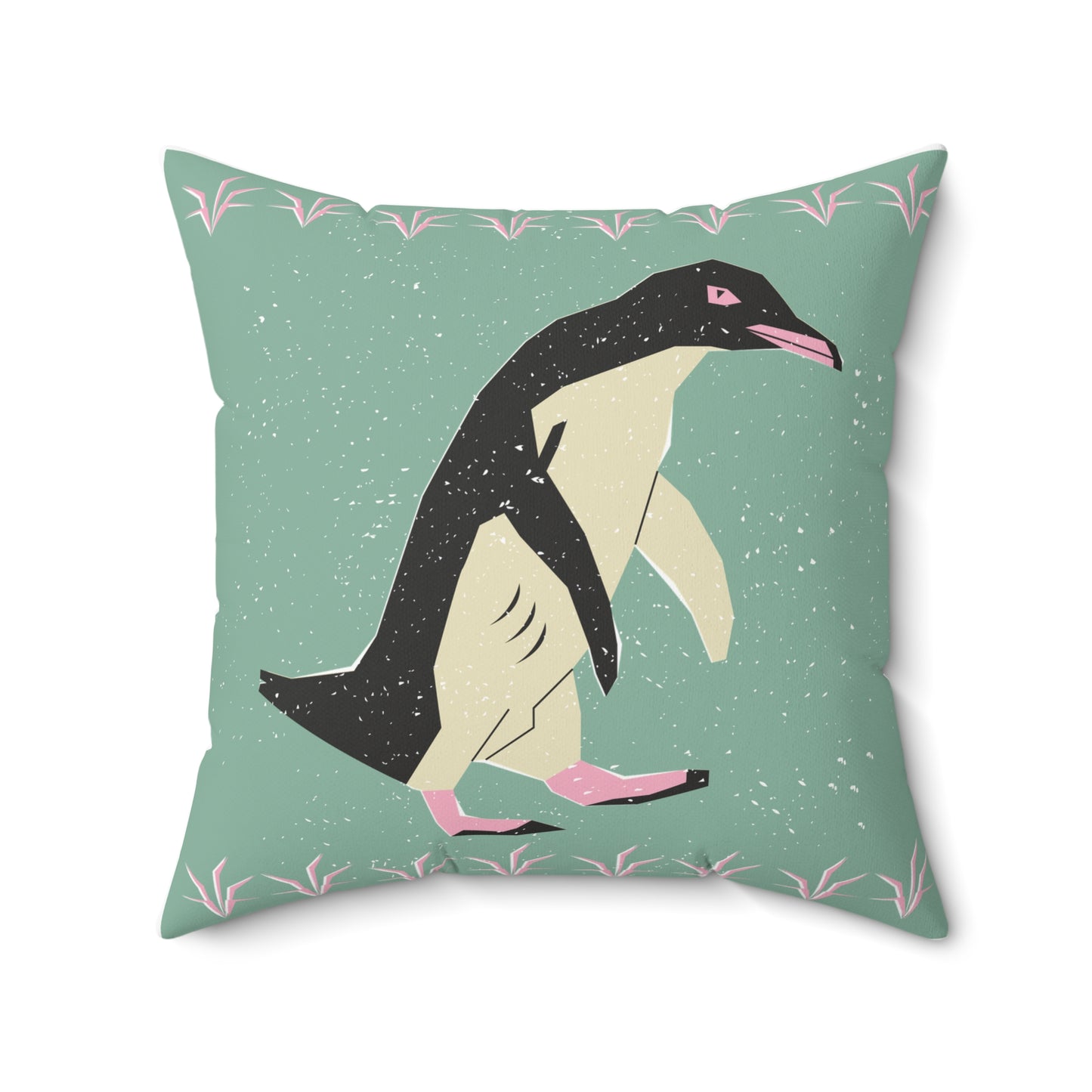 Penguin & Tribal Design Square Pillow - Cozy Home Decor, Throw Pillow, Unique Gift, Farmhouse Style, Seasonal Accent