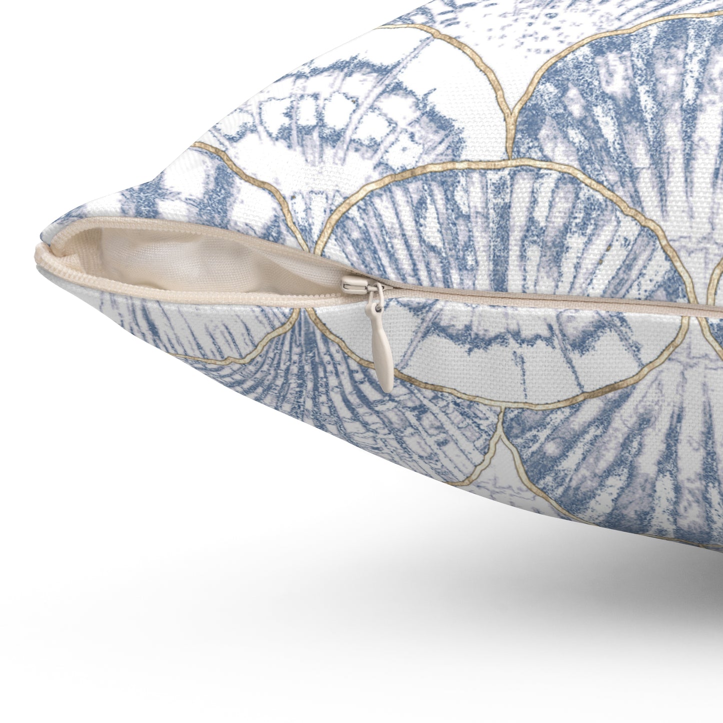 Ocean-Inspired Square Pillow, Coastal Decor, Nautical Living Room Cushion, Shell Pattern Pillow, Beach House Accent
