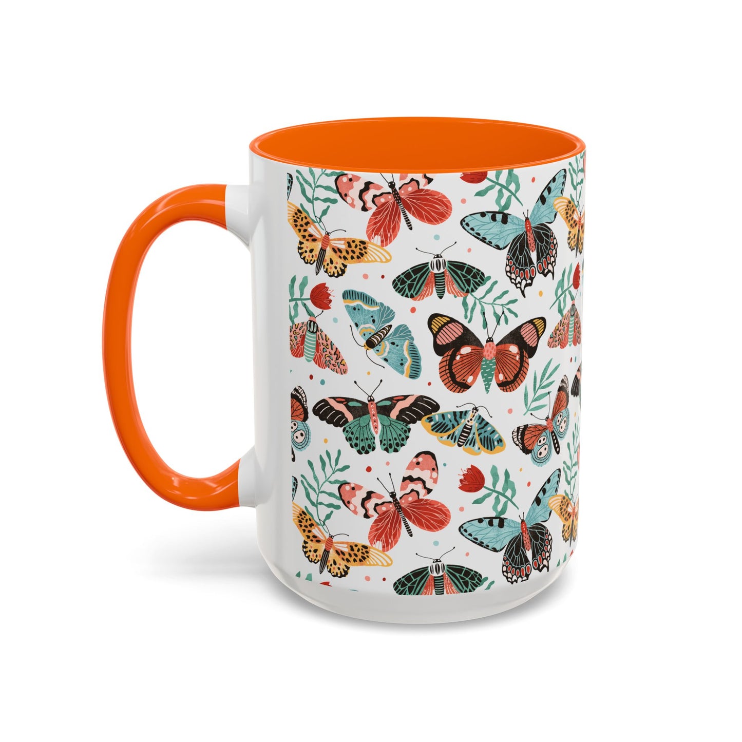 Mug Butterfly Breeze Turquoise and Rich Red