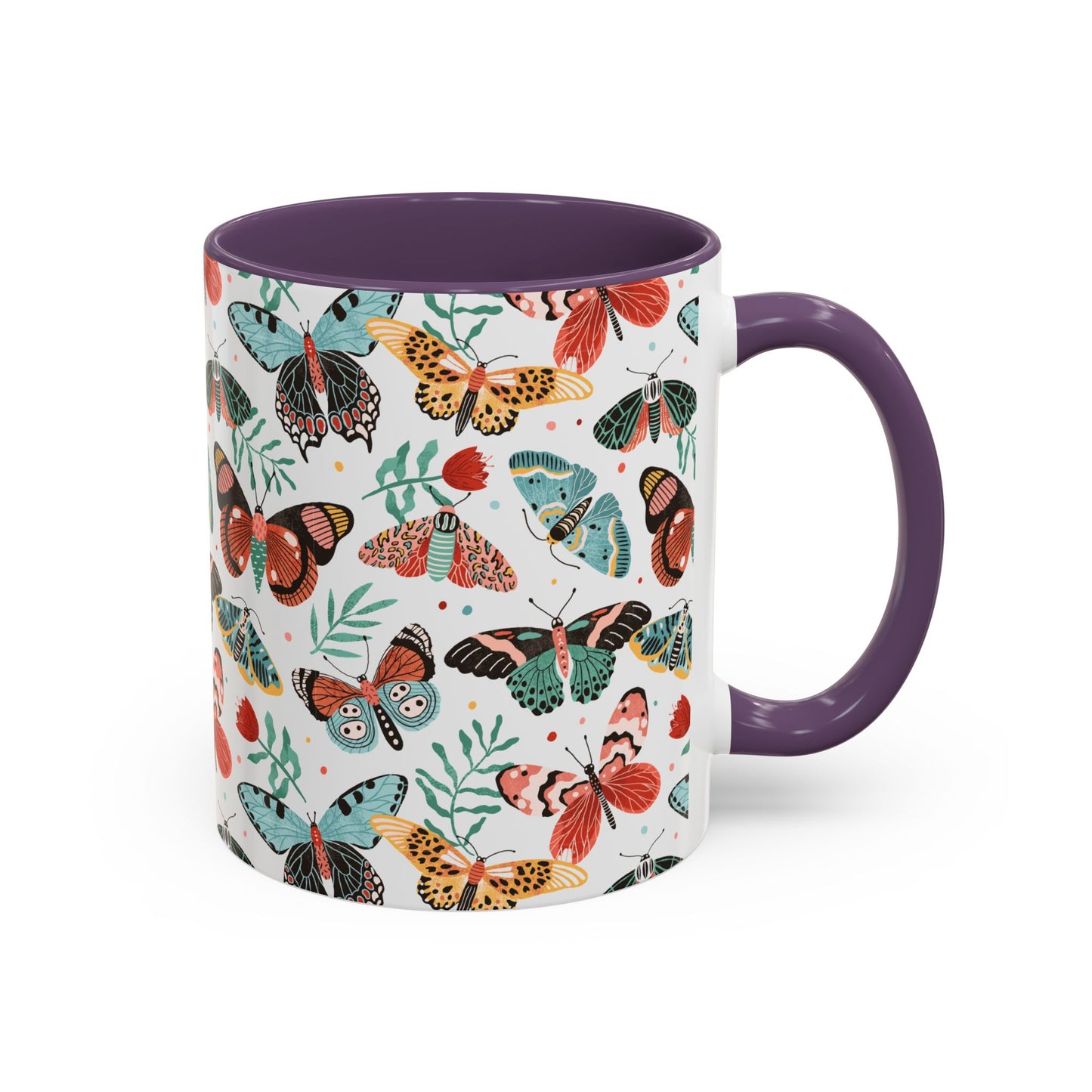 Mug Butterfly Breeze Turquoise and Rich Red