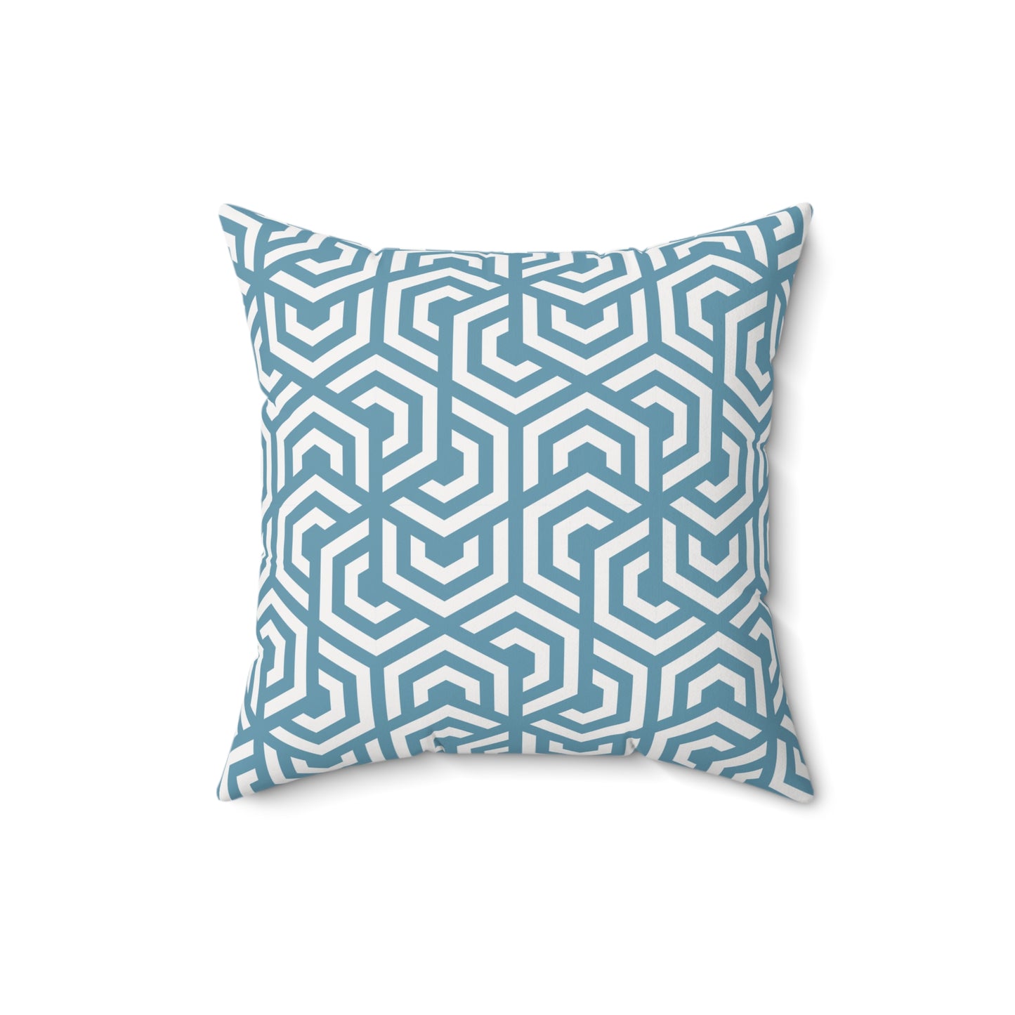 Square Accent Throw Pillow - Peachy White and Pink Orchid Blossoms on Indigo Background