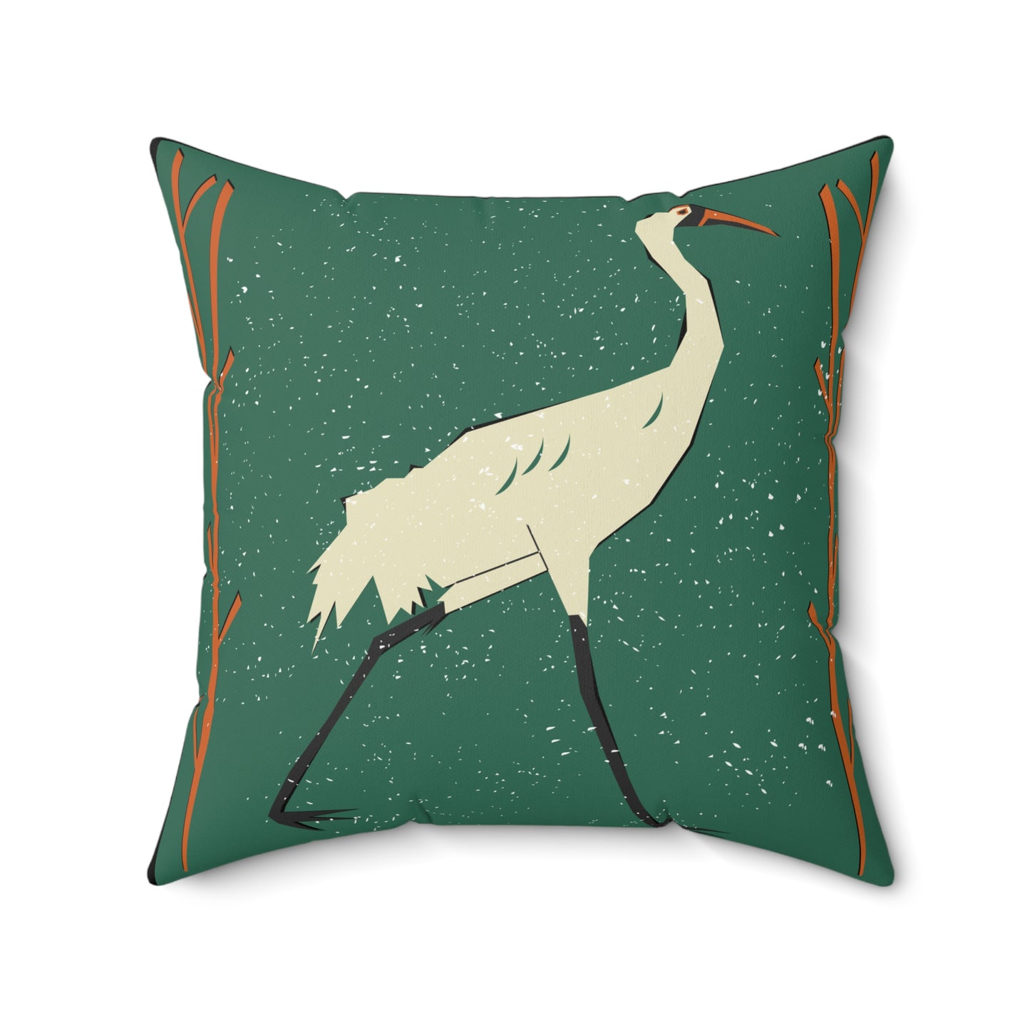 Nature-Inspired Rustic Stork Decorative Pillow, Boho Chic Cushion for Home Decor, Modern and Rustic Accent for Living Room, Gift for Nature Lovers
