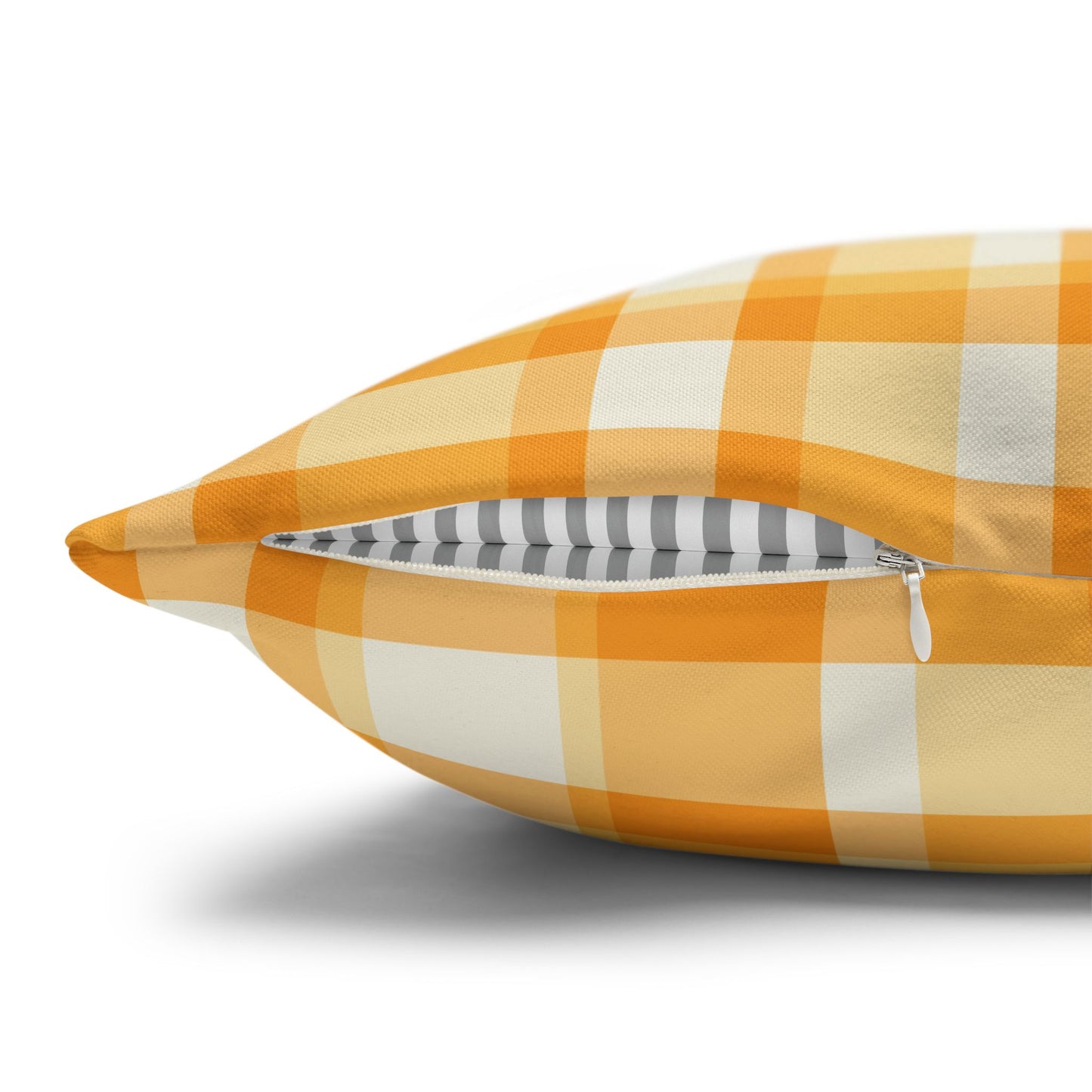 Sunshine Checkered Poly Canvas Pillowcase | Cozy Home Decor, Throw Pillow, Living Room Accent, Farmhouse Style, Seasonal Pillow