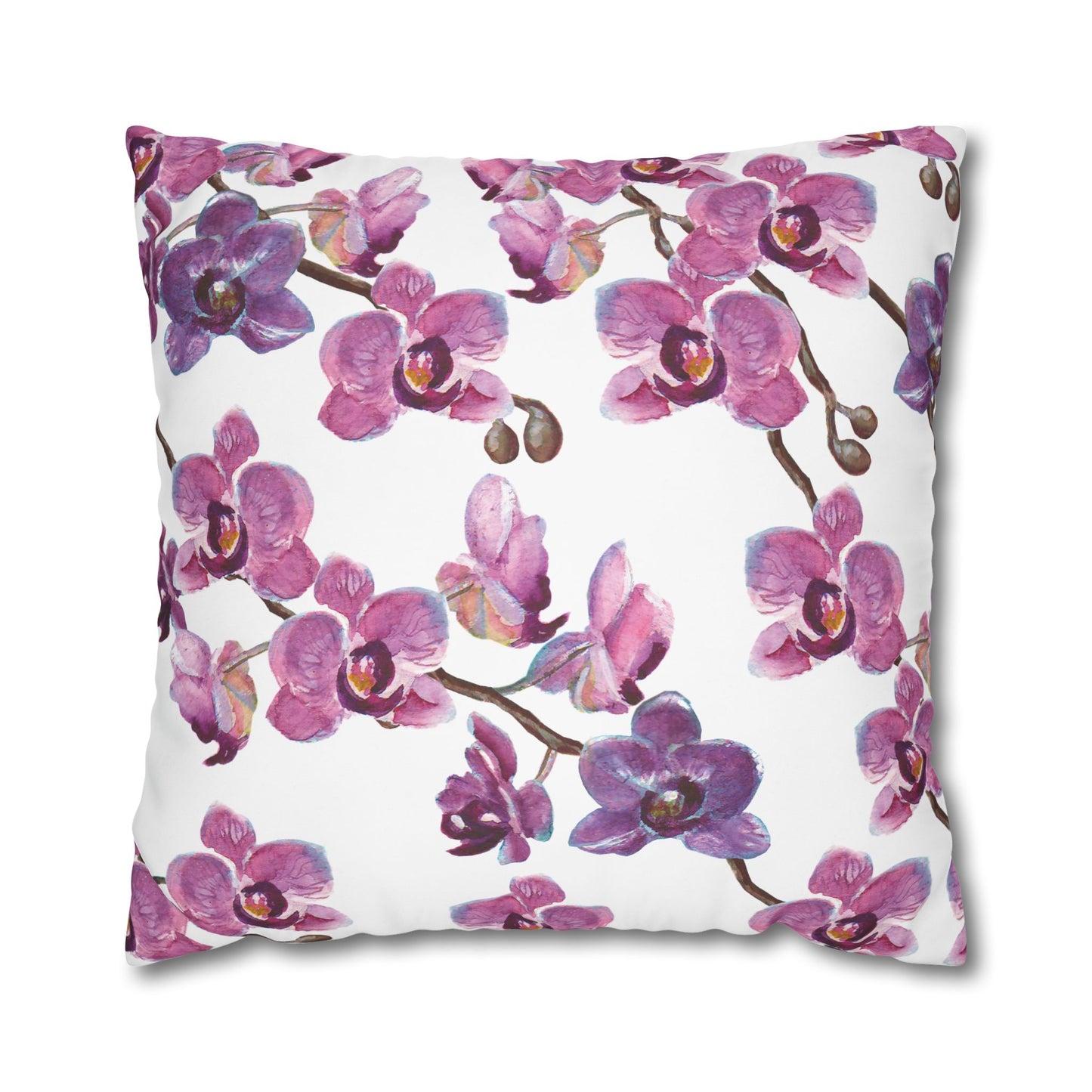 Floral Poly Canvas Pillowcase, Home Decor, Throw Pillow, Wedding Gift, Bedroom Accents, Floral Design Pillow