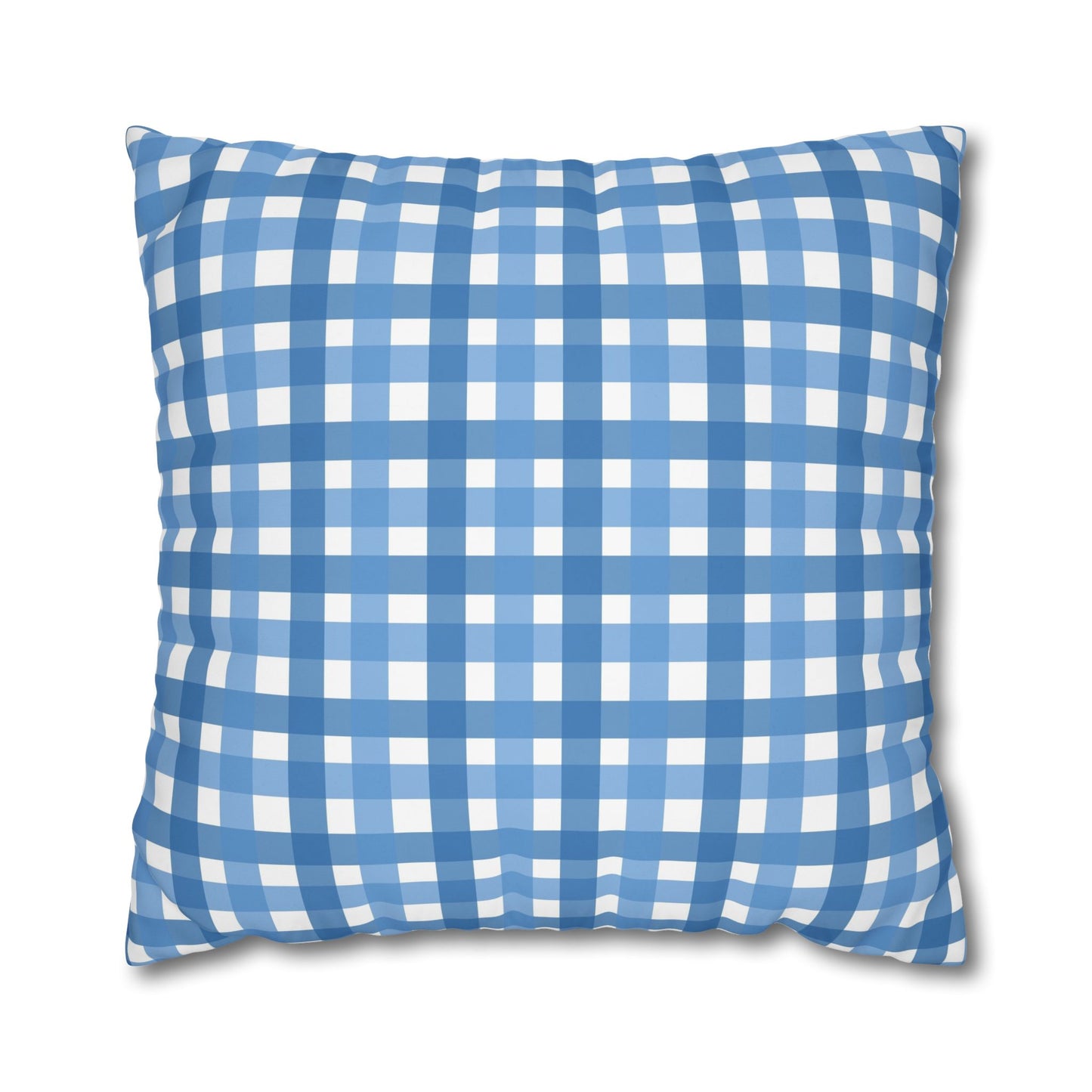 Charming Blue Gingham Pillowcase - Cozy Home Decor, Rustic Cabin Accent, Seasonal Gift, Living Room Accessory, Farmhouse Decor