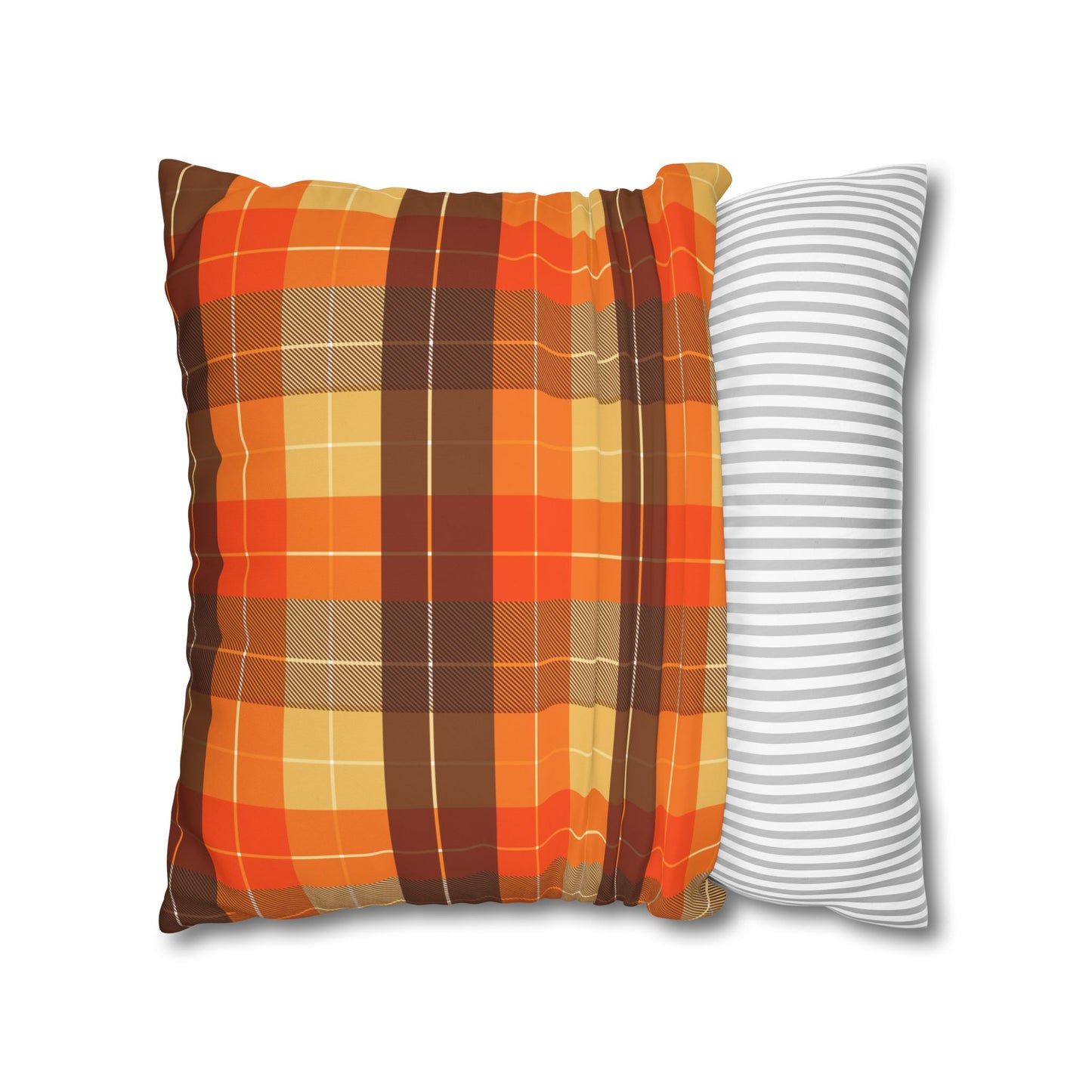 Autumn Plaid Pillowcase, Cozy Home Decor, Seasonal Accent, Thanksgiving Decoration, Comfortable Throw Pillow, Fall Vibes