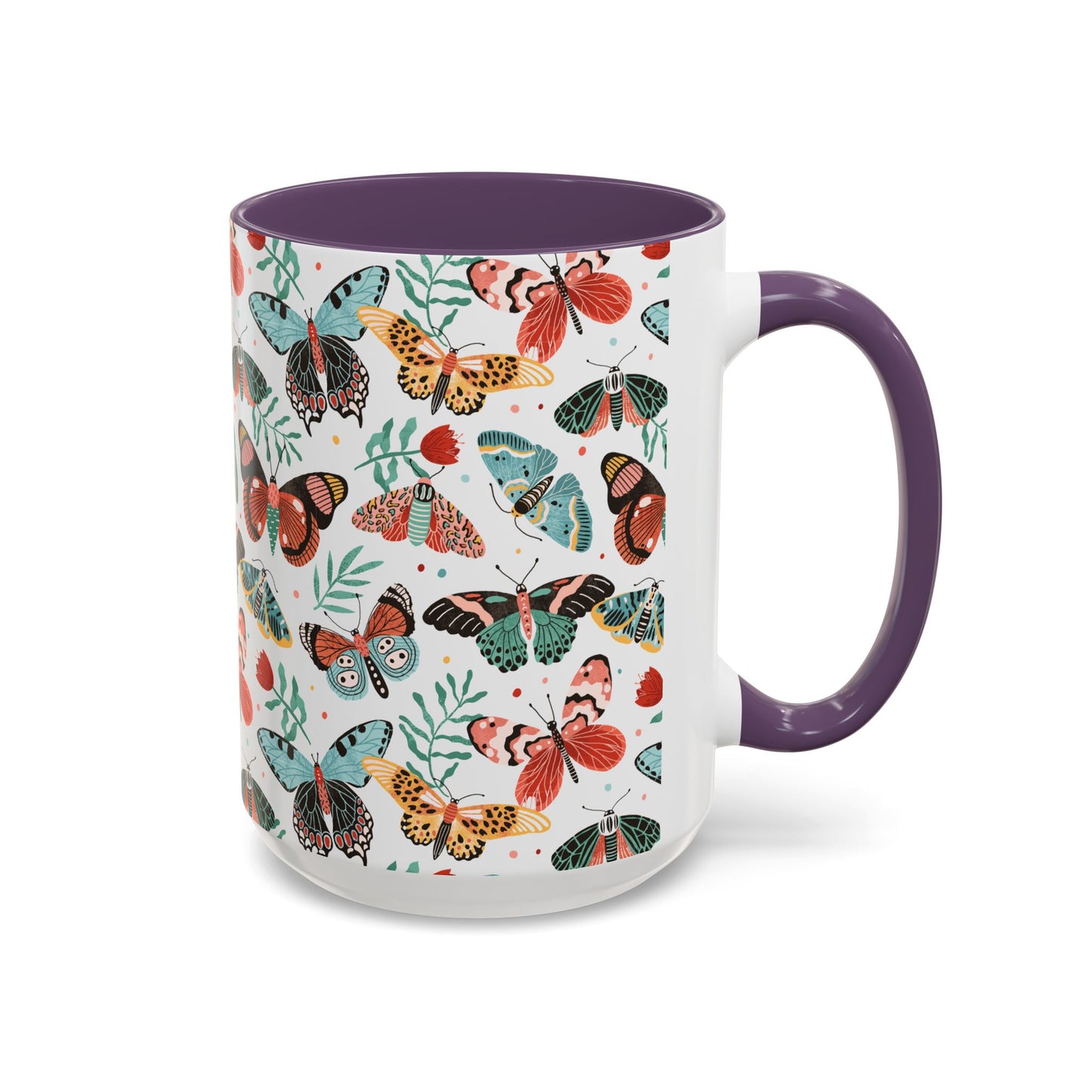 Mug Butterfly Breeze Turquoise and Rich Red