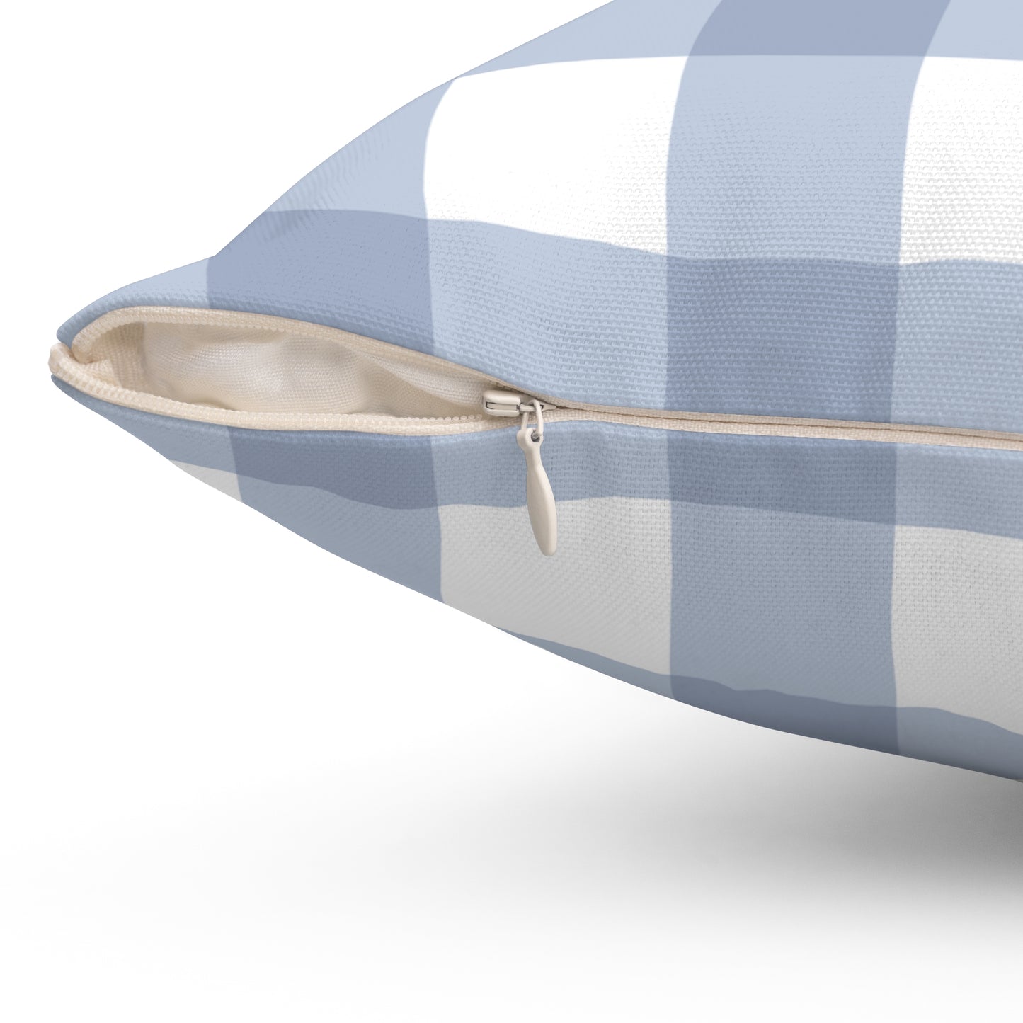 Blue Checkered Spun Polyester Square Pillow – Cozy Home Decor Accent