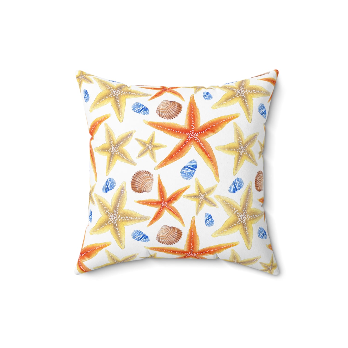 Coastal Decorative Pillow with Starfish & Stripes