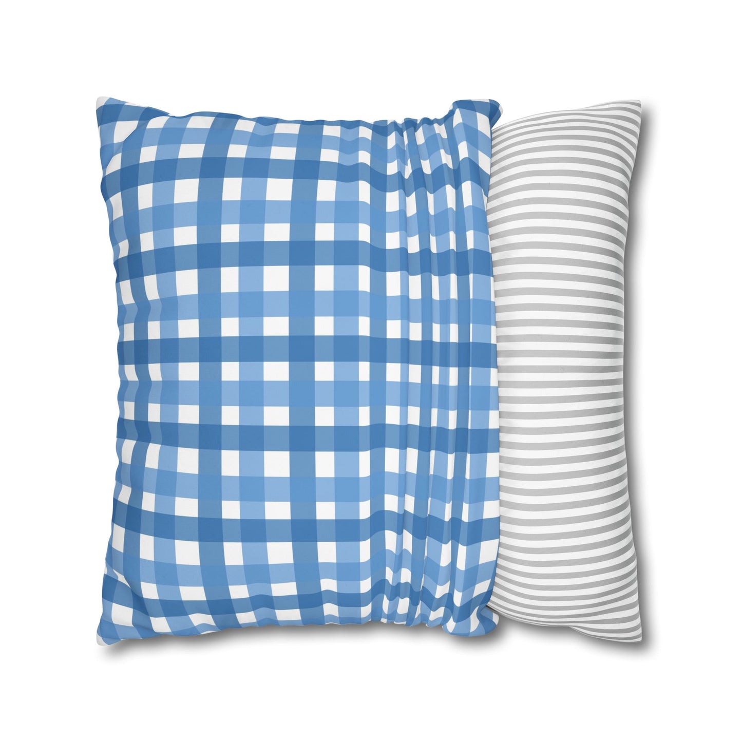 Charming Blue Gingham Pillowcase - Cozy Home Decor, Rustic Cabin Accent, Seasonal Gift, Living Room Accessory, Farmhouse Decor