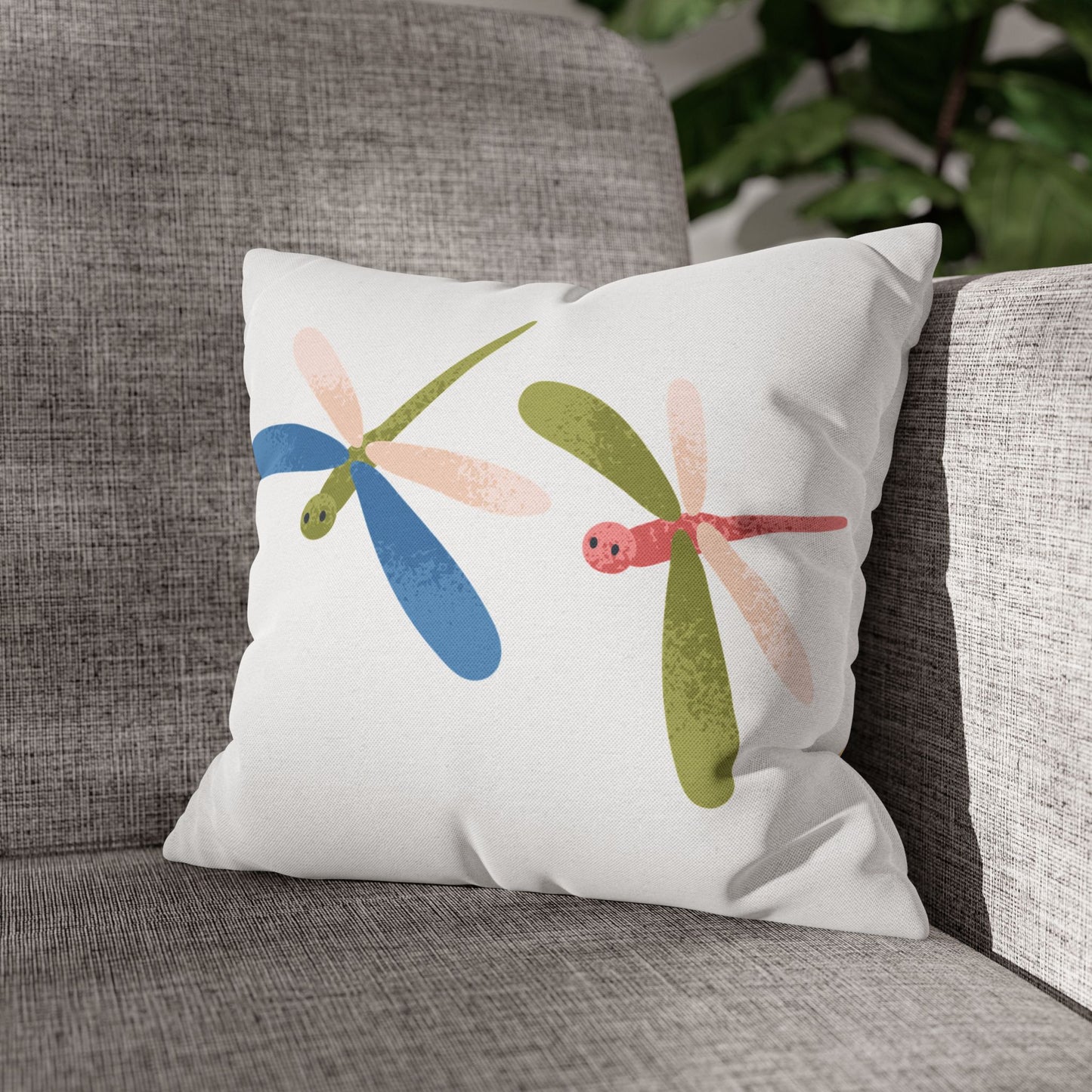 Flying Friends Dragonfly Pillowcase, Cozy Decor, Summer Vibes, Home Accent, Gift for Nature Lovers, Indoor Cushion Cover, Holiday Home