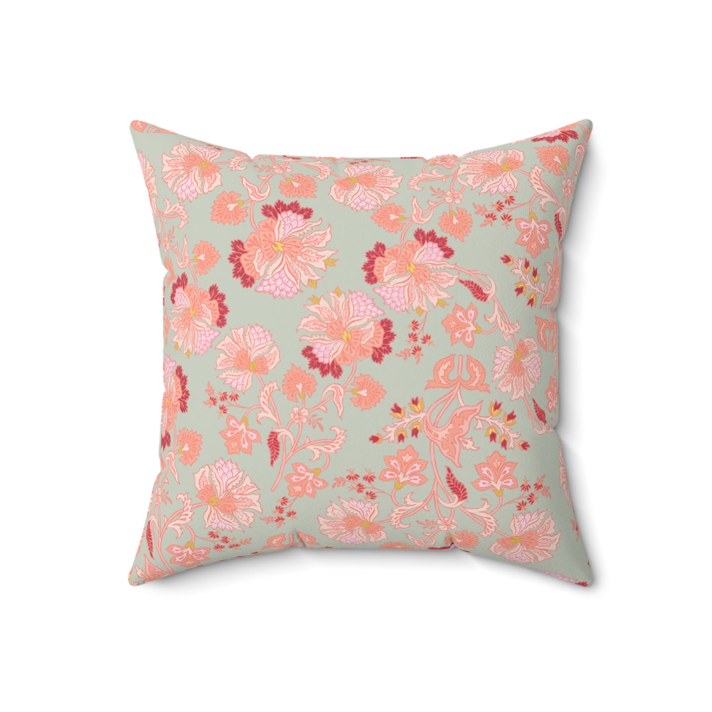 Accent Pillow - Peaches and Cream Orchids with Minty Floral Design