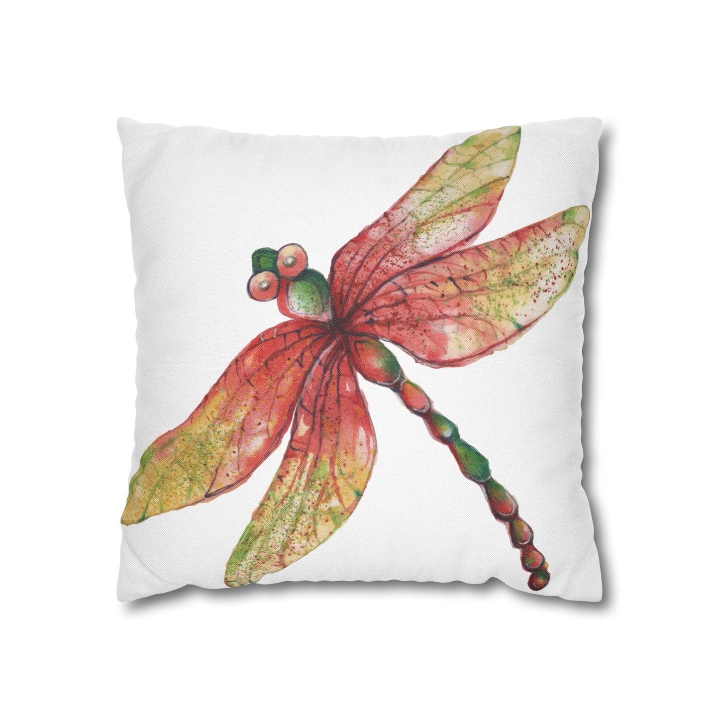 Earthy Vibrant Dragonfly Pillowcase | Nature-Inspired Home Decor, Gardening Gift, Spring Accent, Bohemian Pillow Cover, Eco-Friendly Textile