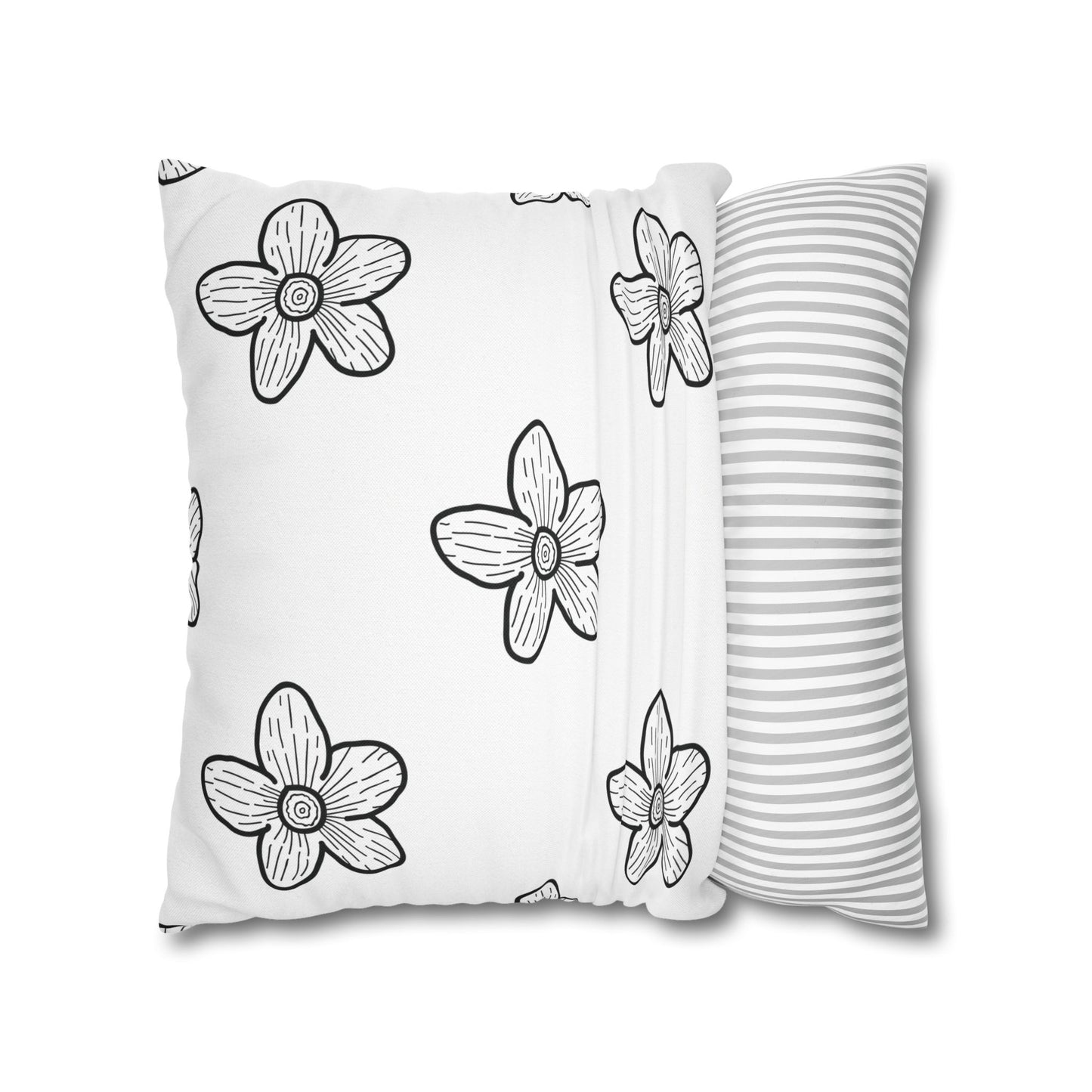 Chic Black and White Dragonfly Pillowcase, Home Decor, Floral Accent, Gift for Nature Lovers, Modern Bedroom, Relaxing Atmosphere