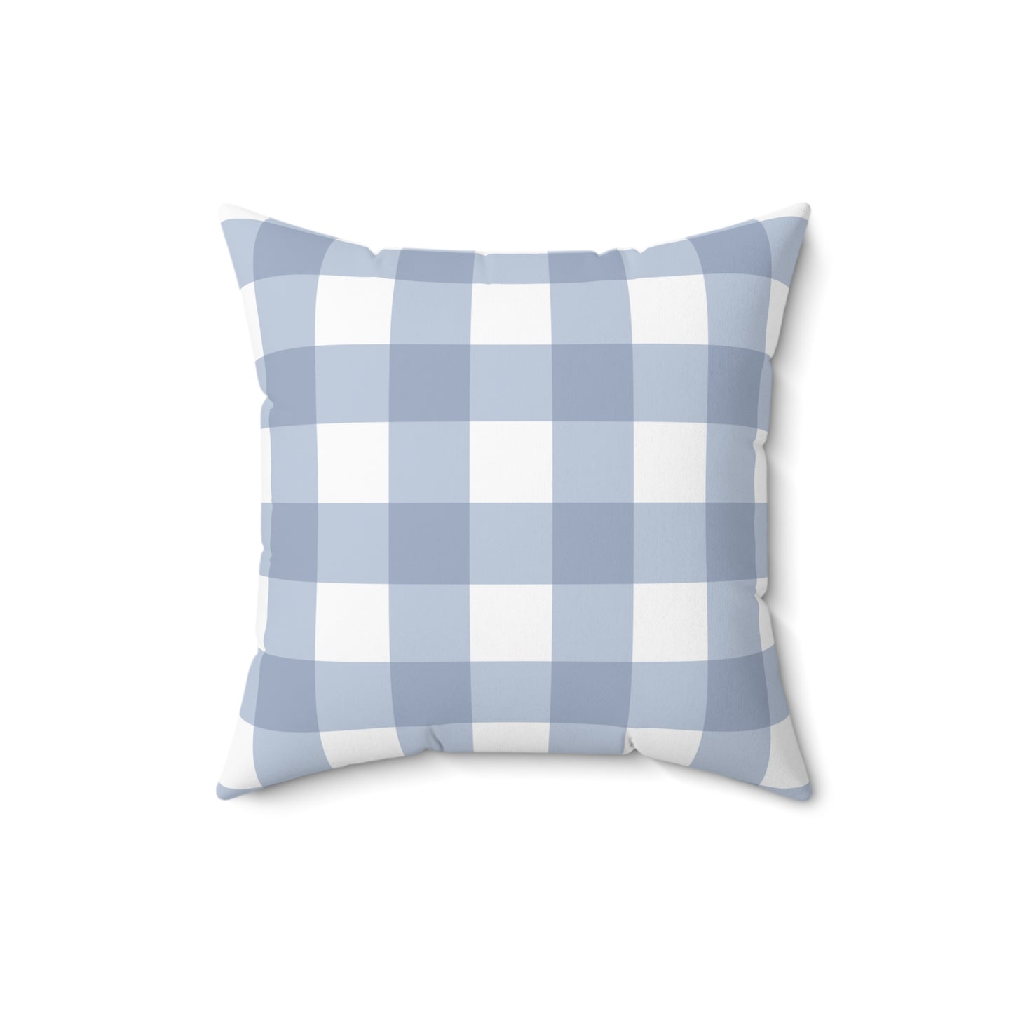 Blue Checkered Spun Polyester Square Pillow – Cozy Home Decor Accent