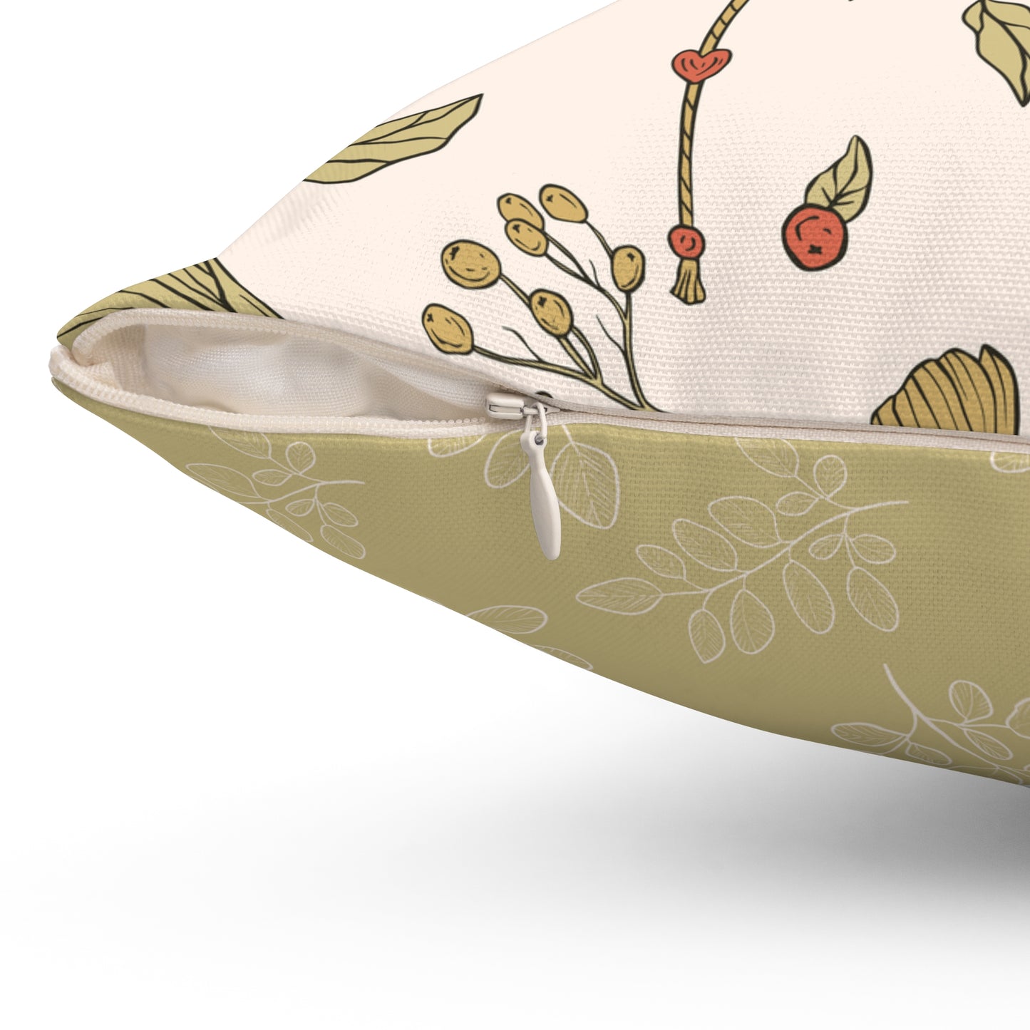 Throw Pillow Vintage Songbird Floral Design
